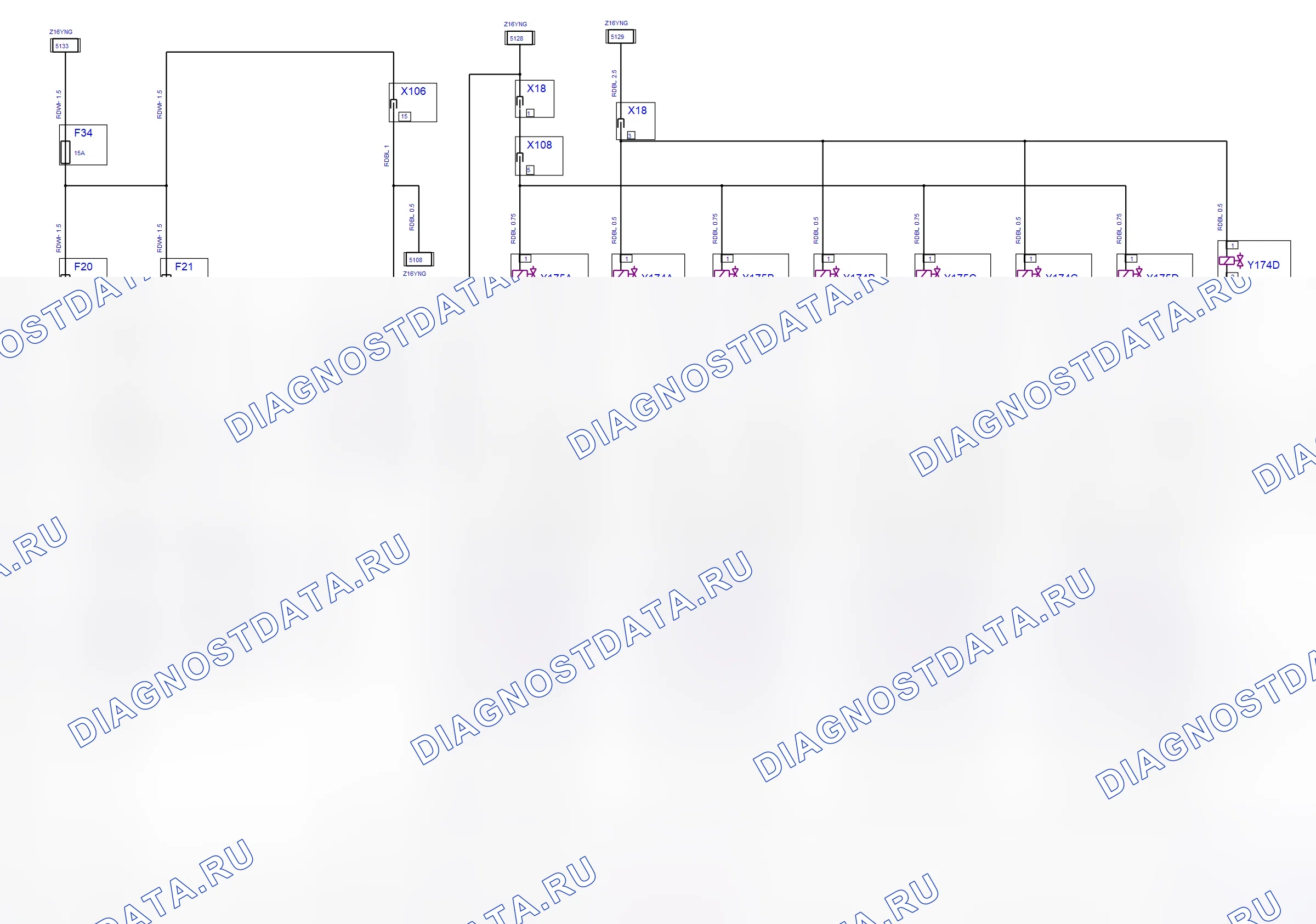 Engine System — Multec — wiring diagram (Z 16 YNG, 2008) — Multec — wiring diagram (Z 16 YNG, 2008), Diagram 3 of 3. Opel Combo C (2002-2011)