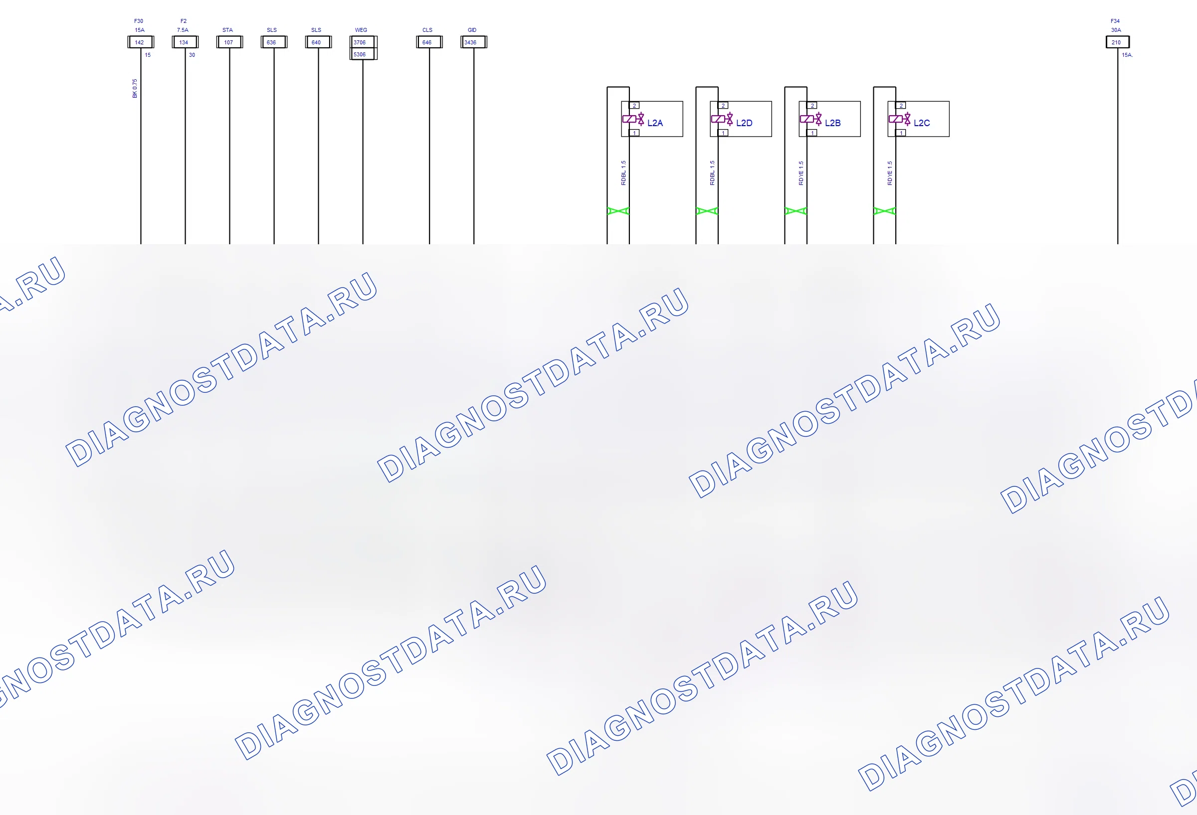 Engine System — Diesel — wiring diagram (Z 17 DTH, 2006) — Diesel — wiring diagram (Z 17 DTH, 2006), Diagram 2 of 2. Opel Combo C (2002-2011)