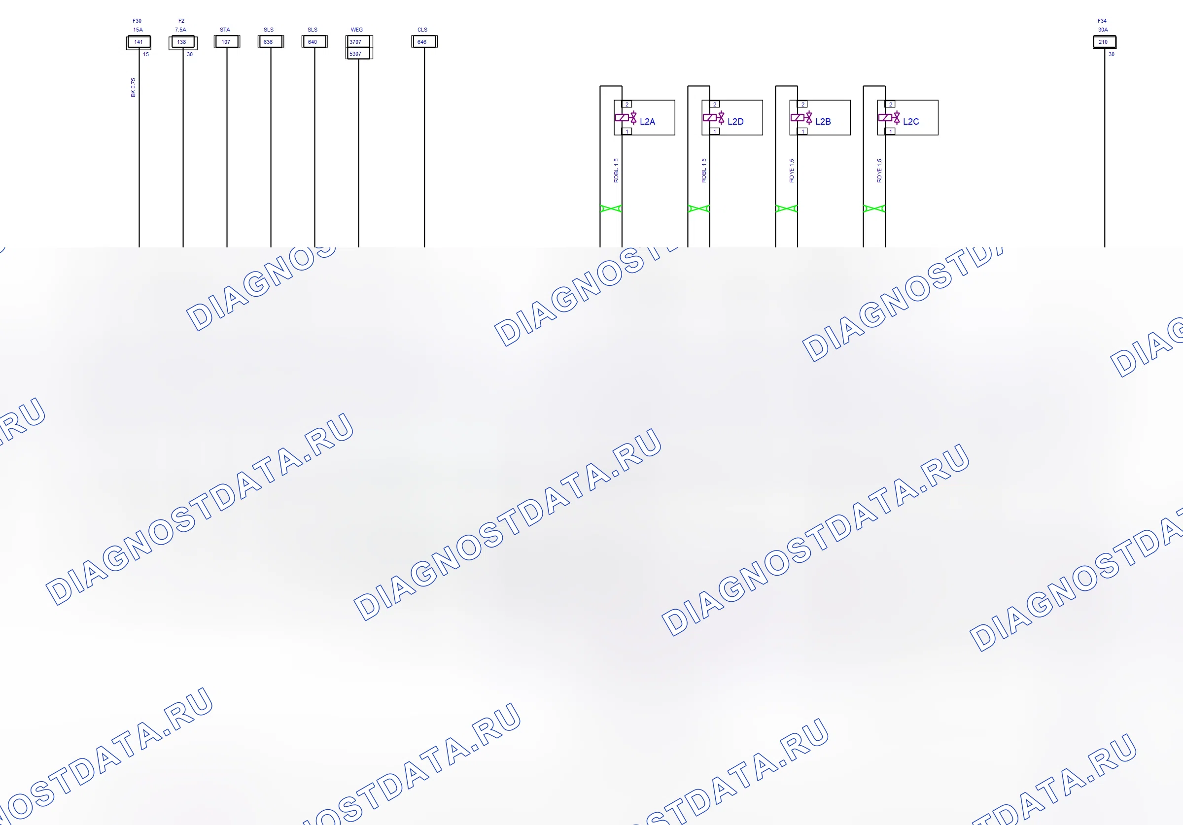 Engine System — Diesel — wiring diagram (Z 17 DTH, 2004) — Diesel — wiring diagram (Z 17 DTH, 2004), Diagram 2 of 2. Opel Combo C (2002-2011)