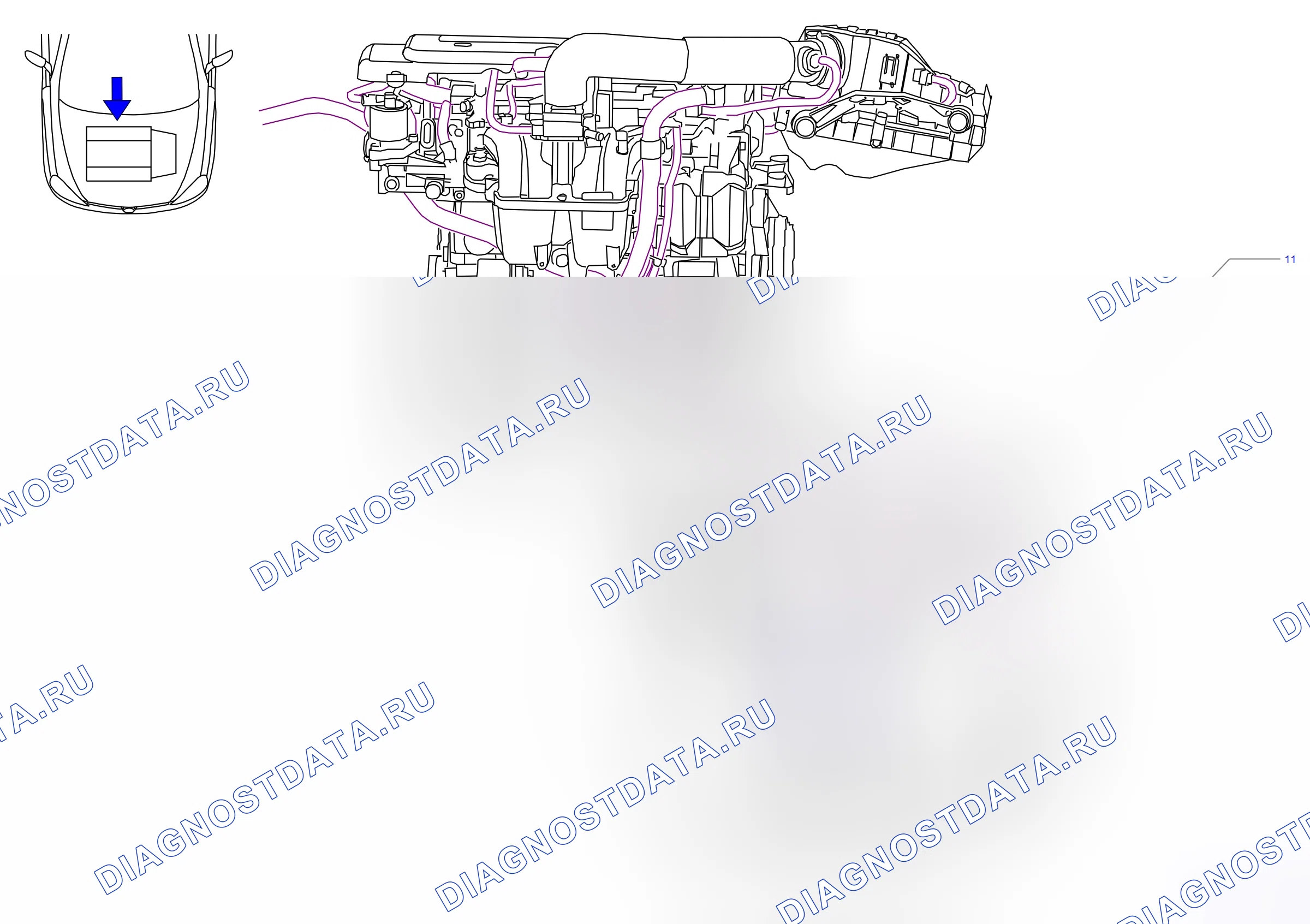Ground points — Ground points: Engine  Engine Z18XE   - 1 (P11687) — Ground points: Engine  Engine Z18XE   - 1 (P11687). Opel Combo C (2002-2011)