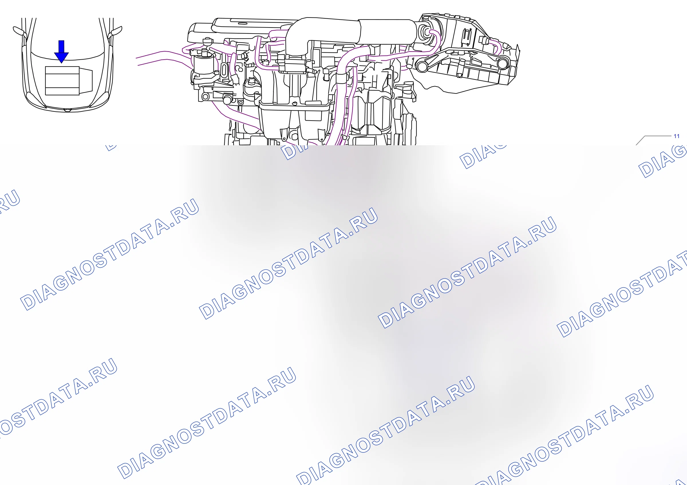 Ground points — Ground points: Engine  Z14XE/Z18XE engines (P6017) — Ground points: Engine  Z14XE/Z18XE engines (P6017). Opel Combo C (2002-2011)