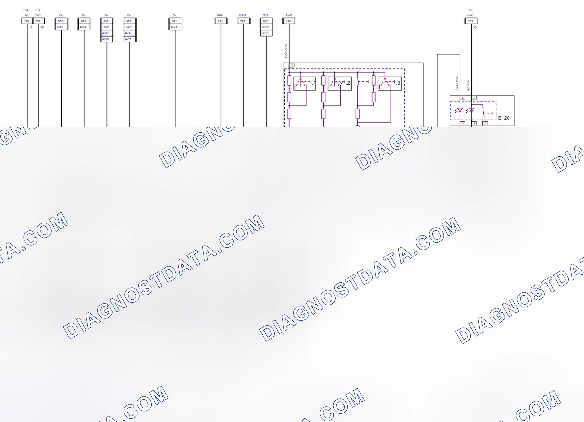 Systém karosérie — Vnější osvětlení (2006) — Vnější osvětlení (2006), Diagram 1 of 7. Opel Combo C (2002-2011)