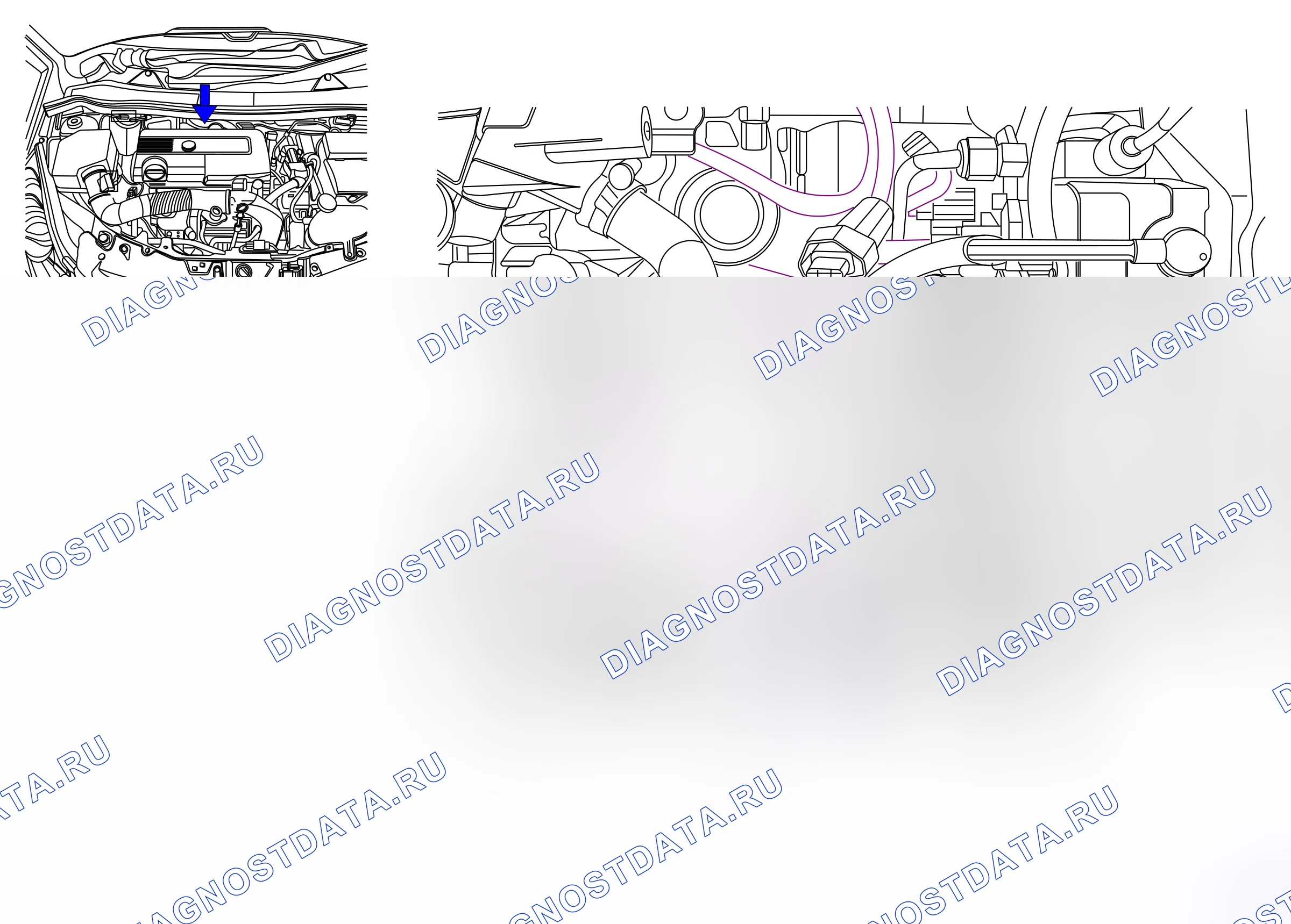 Component locations — Component locations: Power train - Engine, intake side  Engine Z17DTR   - 2 (P6780) — Component locations: Power train - Engine, intake side  Engine Z17DTR   - 2 (P6780). Opel Corsa D (2007-2011)