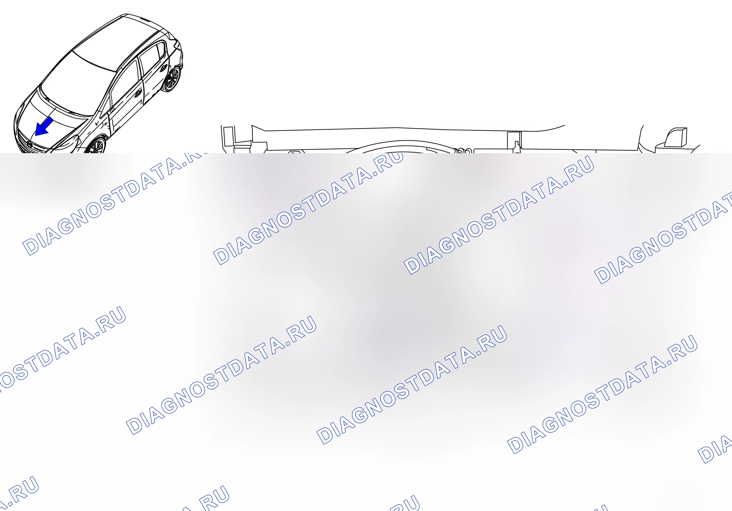 Component locations — Component locations: Engine compartment - Radiator   - 1 (P6575) — Component locations: Engine compartment - Radiator   - 1 (P6575). Opel Corsa D (2007-2011)