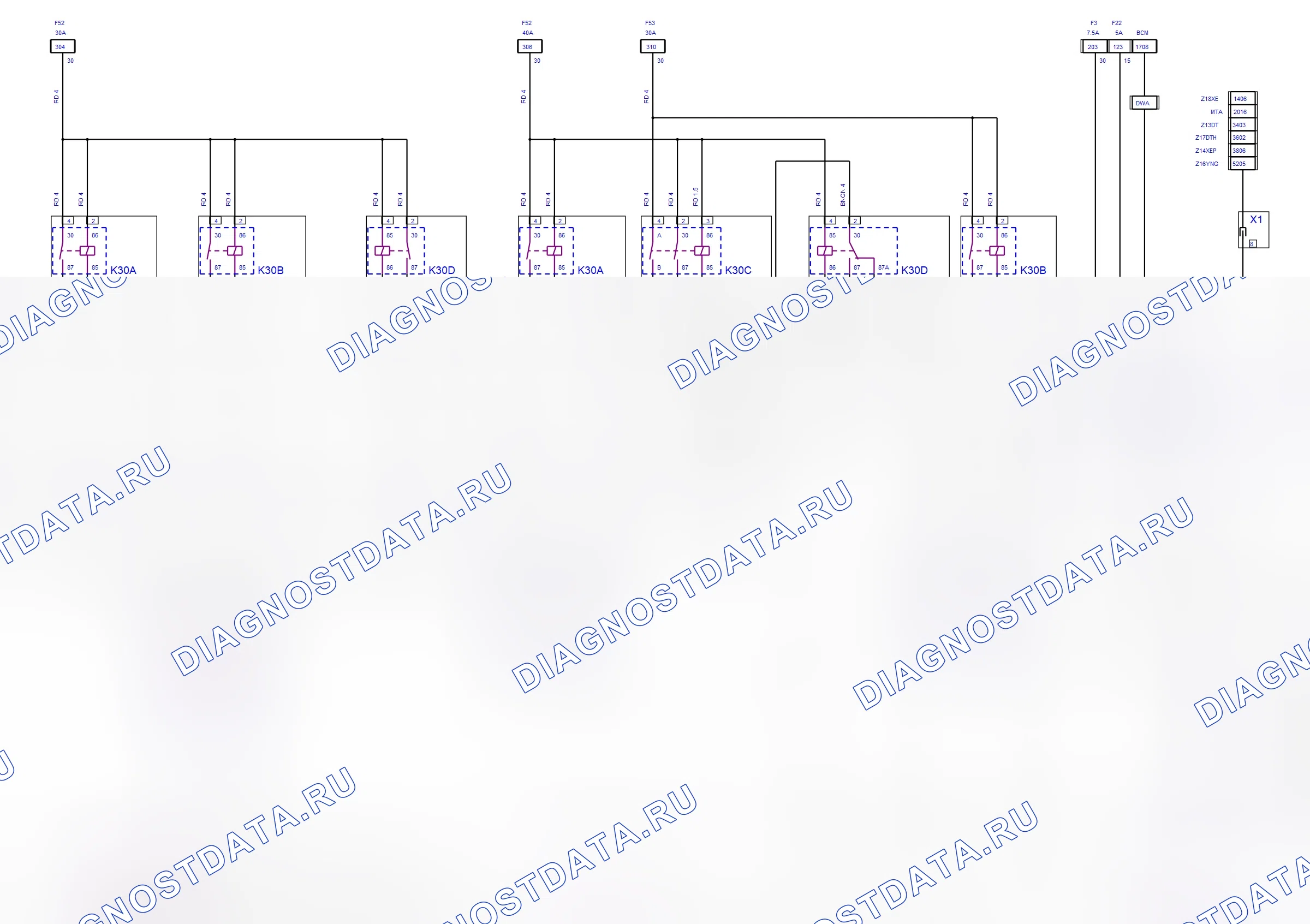 Engine System — Engine Cooling — wiring diagram (Z 18 XE, 2008) — Engine Cooling — wiring diagram (Z 18 XE, 2008). Opel Tigra B (2004-2011)