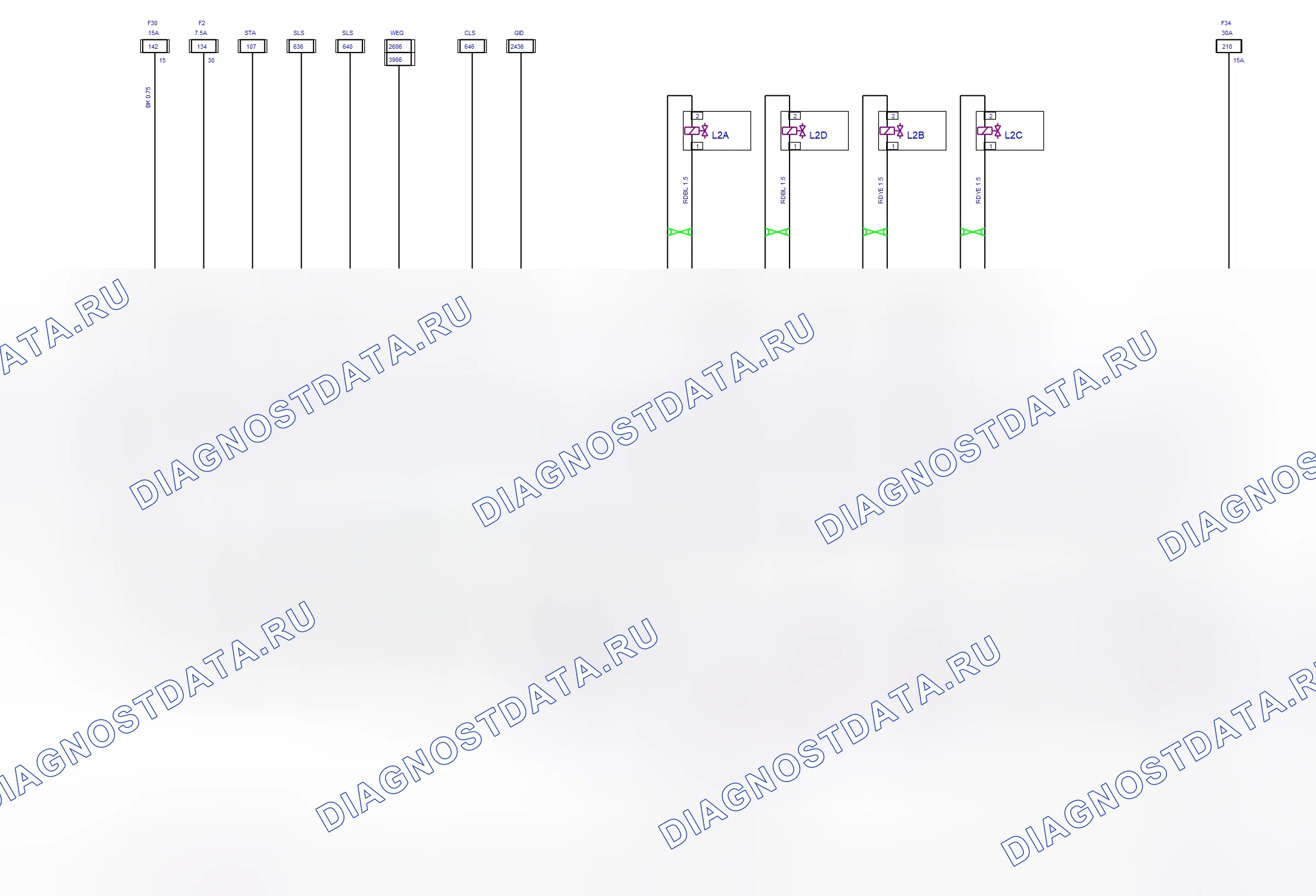 Engine System — Diesel — wiring diagram (2009) — Diesel — wiring diagram (2009), Diagram 2 of 2. Opel Tigra B (2004-2011)