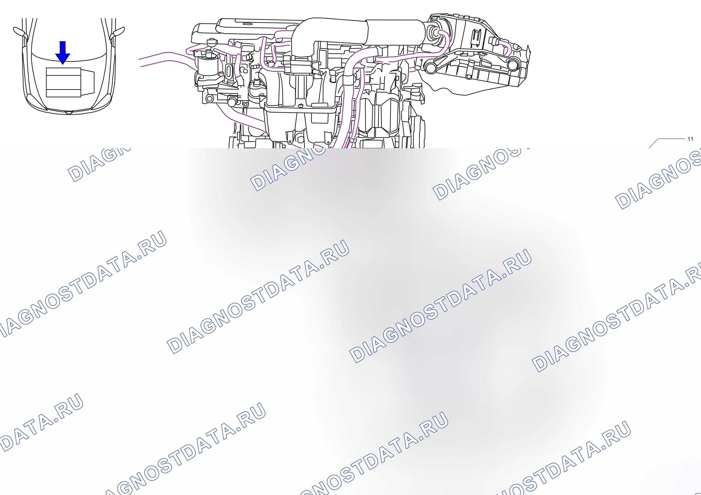 Ground points — Ground points: Engine  Z14XE/Z18XE engines (P6017) — Ground points: Engine  Z14XE/Z18XE engines (P6017). Opel Tigra B (2004-2011)