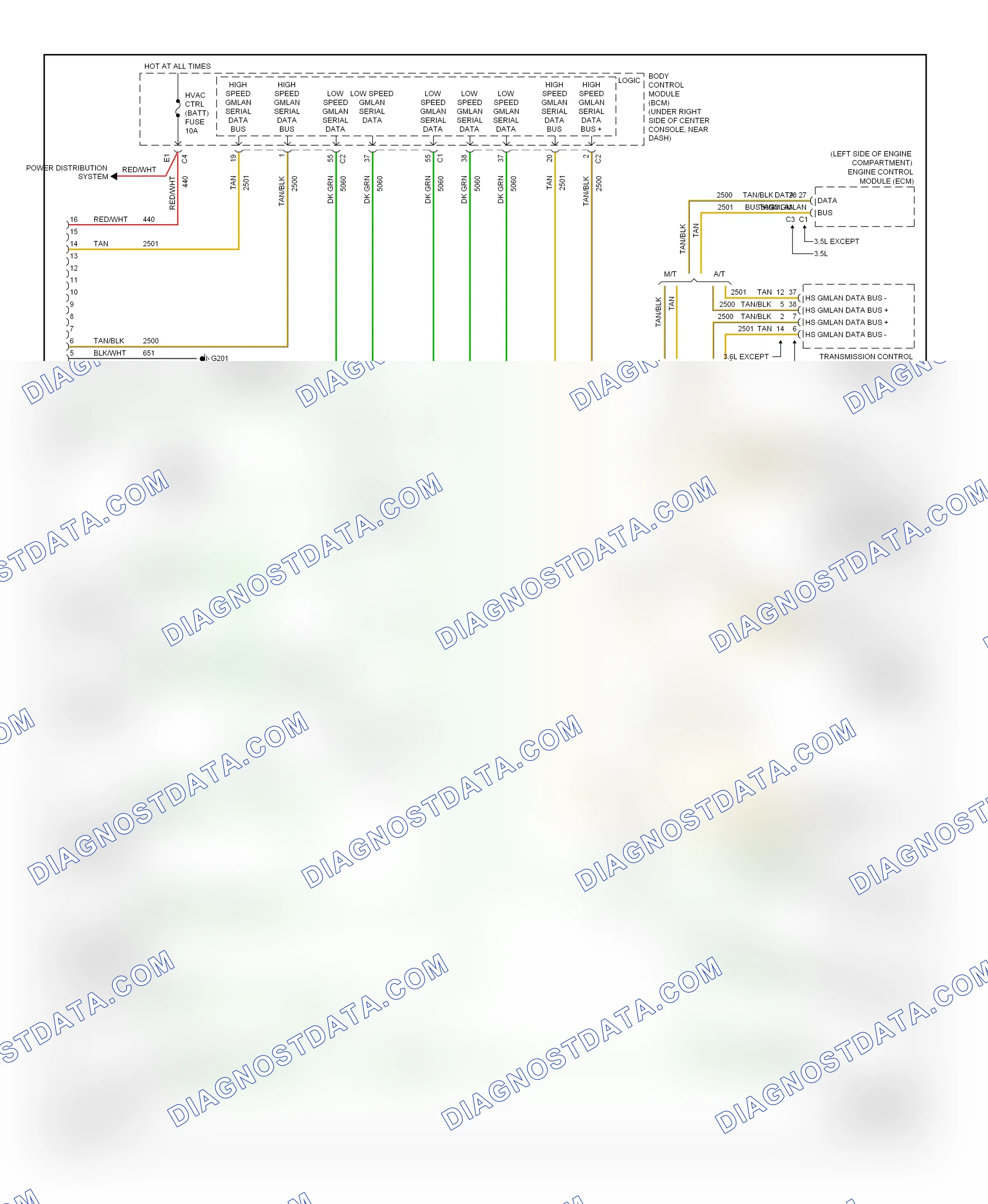 Computer data lines — Computer data lines circuit — Computer data lines circuit. Pontiac G6 I (2004-2009)