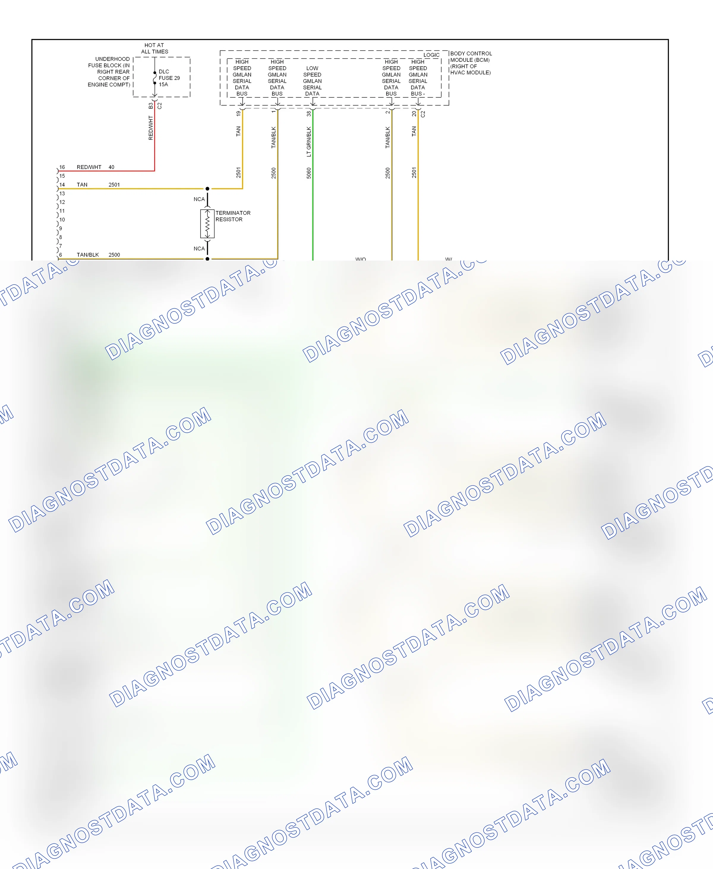 Computer data lines — Computer data lines circuit — Computer data lines circuit. Pontiac Solstice I (2005-2009)