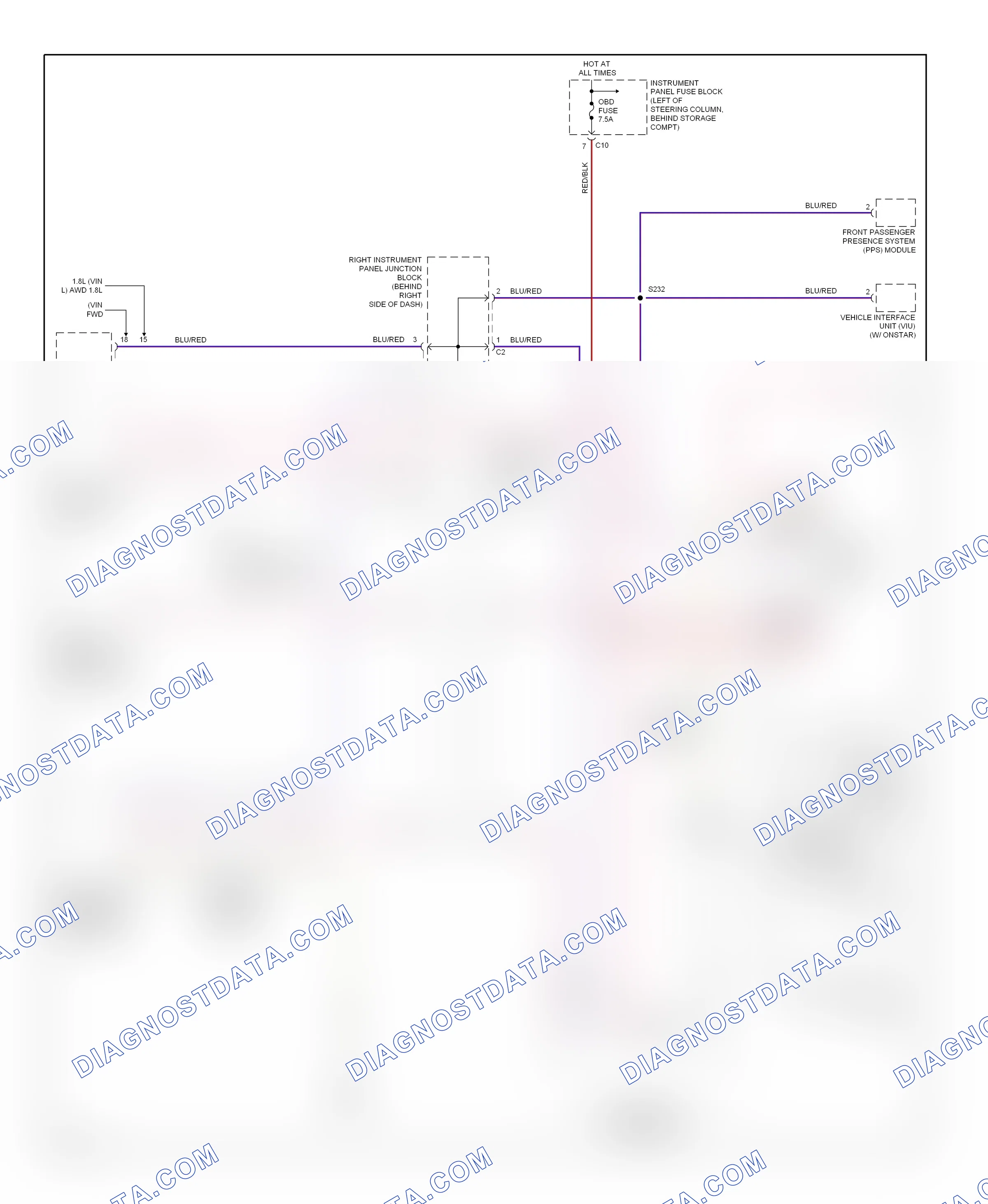 Computer data lines — Computer data lines circuit — Computer data lines circuit. Pontiac Vibe I facelift (2002-2008)