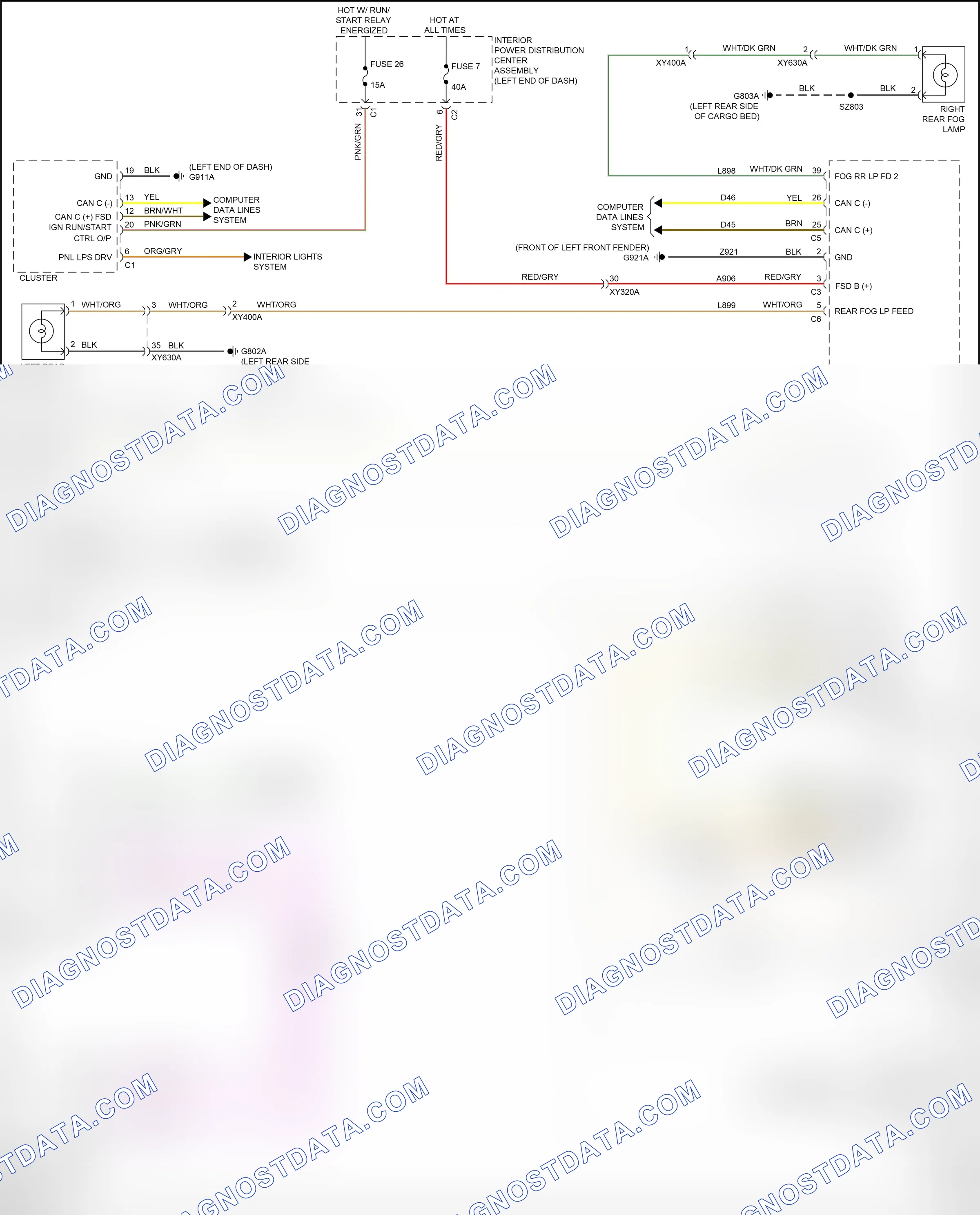 Headlights — Headlights circuit, base — Headlights circuit, base. RAM 1500 V (2018-2024)