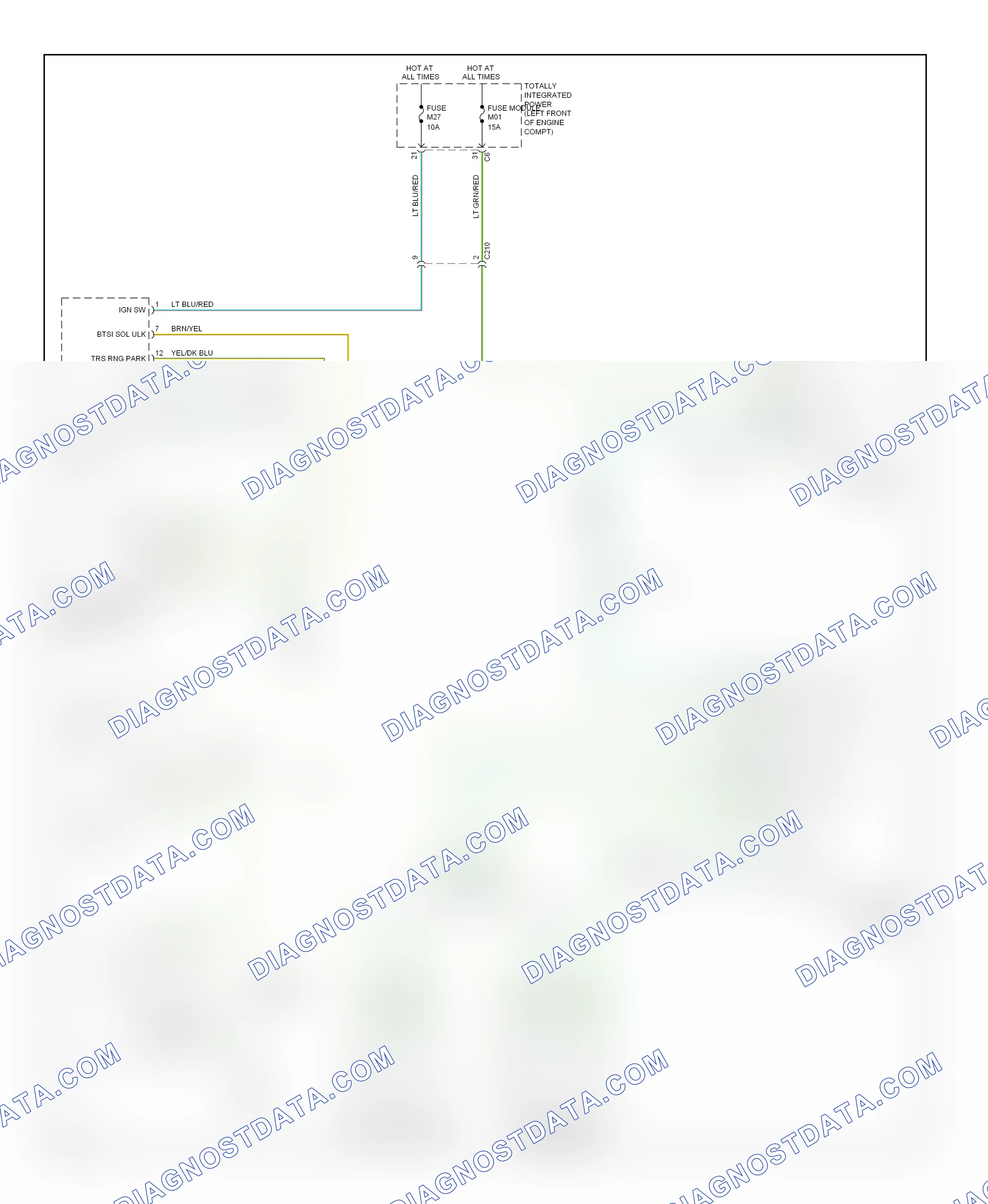 Shift interlock — Shift interlock circuit, with column shift — Shift interlock circuit, with column shift. RAM Pickup 1500  (2011-2012)