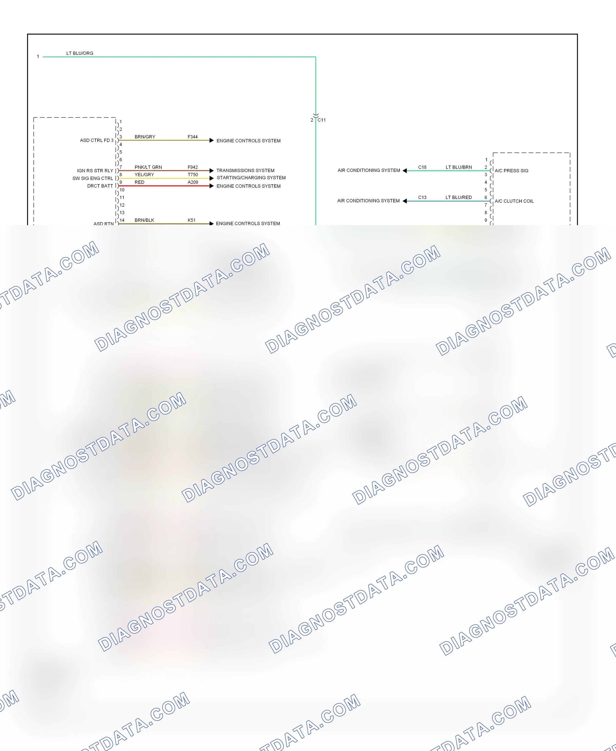 Body control modules — Body control modules circuit — Body control modules circuit (2 of 2). RAM Pickup 2500  (2011-2012)