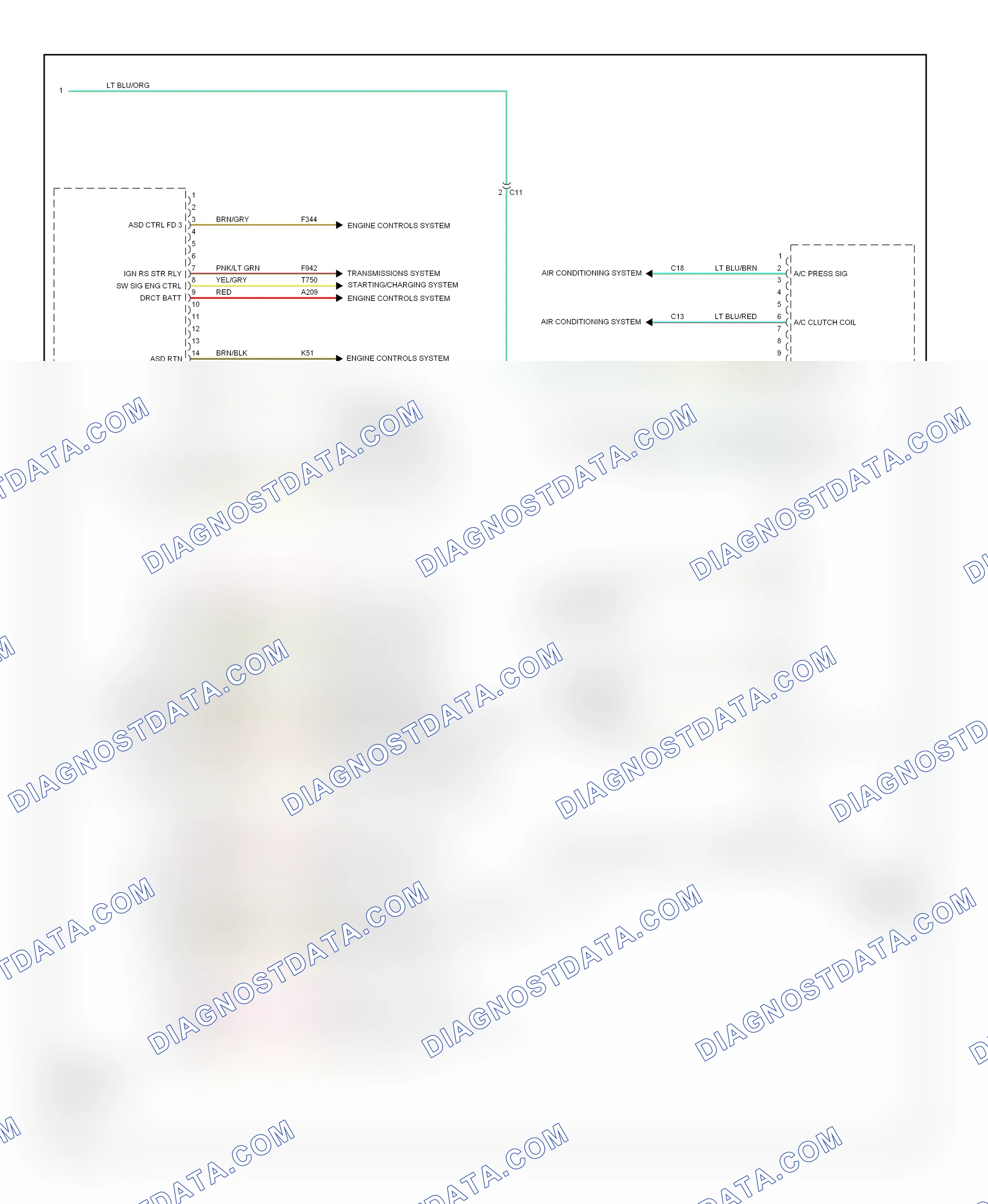Body control modules — Body control modules circuit — Body control modules circuit (2 of 2). RAM Pickup 3500  (2011-2012)