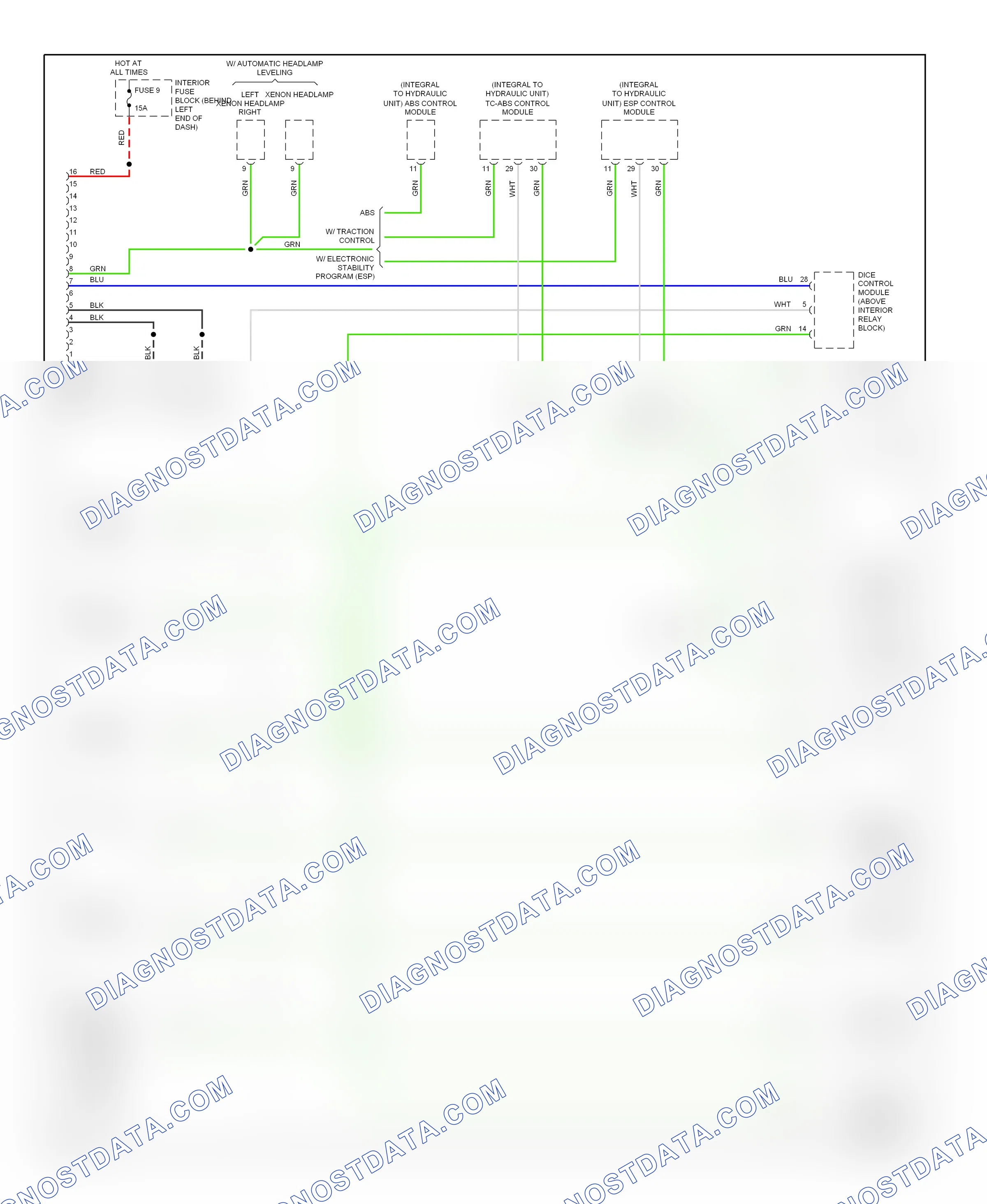Computer data lines — Computer data lines circuit — Computer data lines circuit. Saab 9-5 I facelift (2001-2005)
