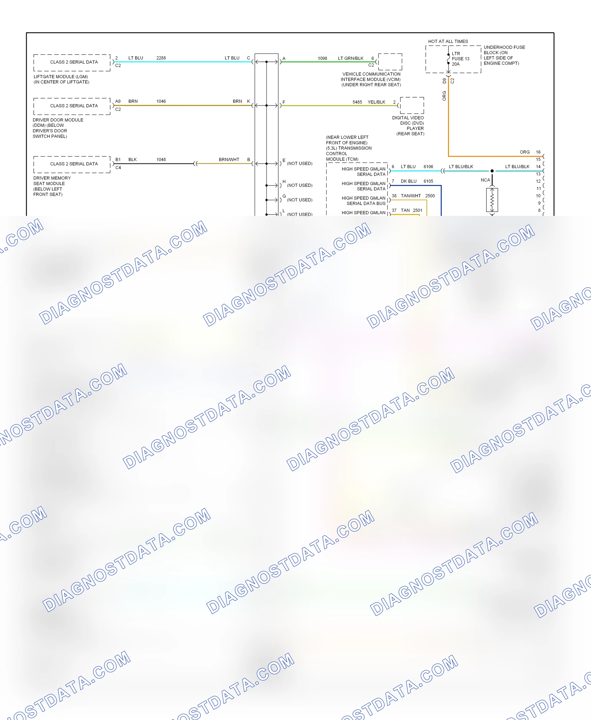 Computer data lines — Computer data lines circuit — Computer data lines circuit. Saab 9-7X I (2005-2009)