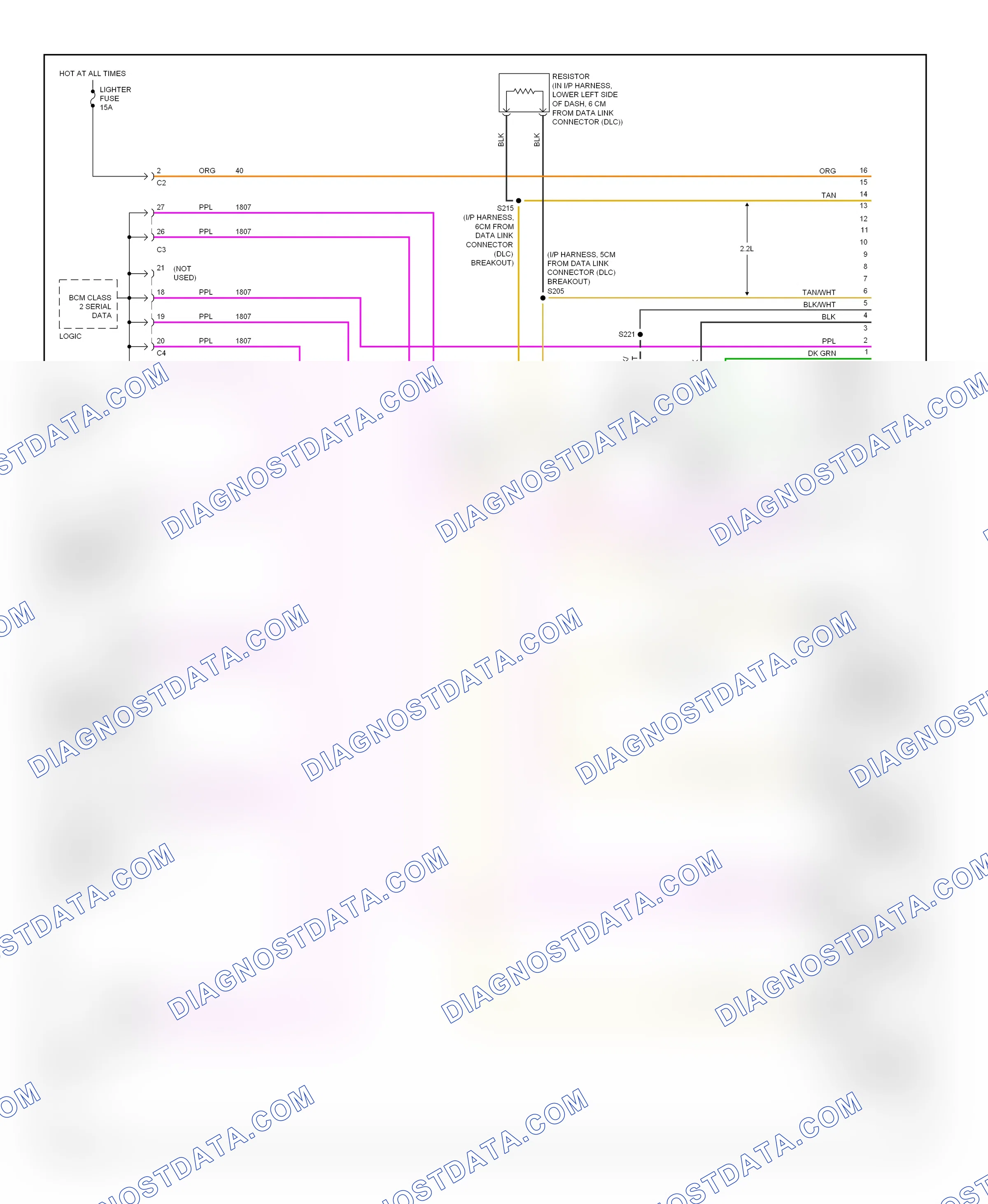 Computer data lines — Computer data lines circuit — Computer data lines circuit. Saturn ION I (2003-2007)