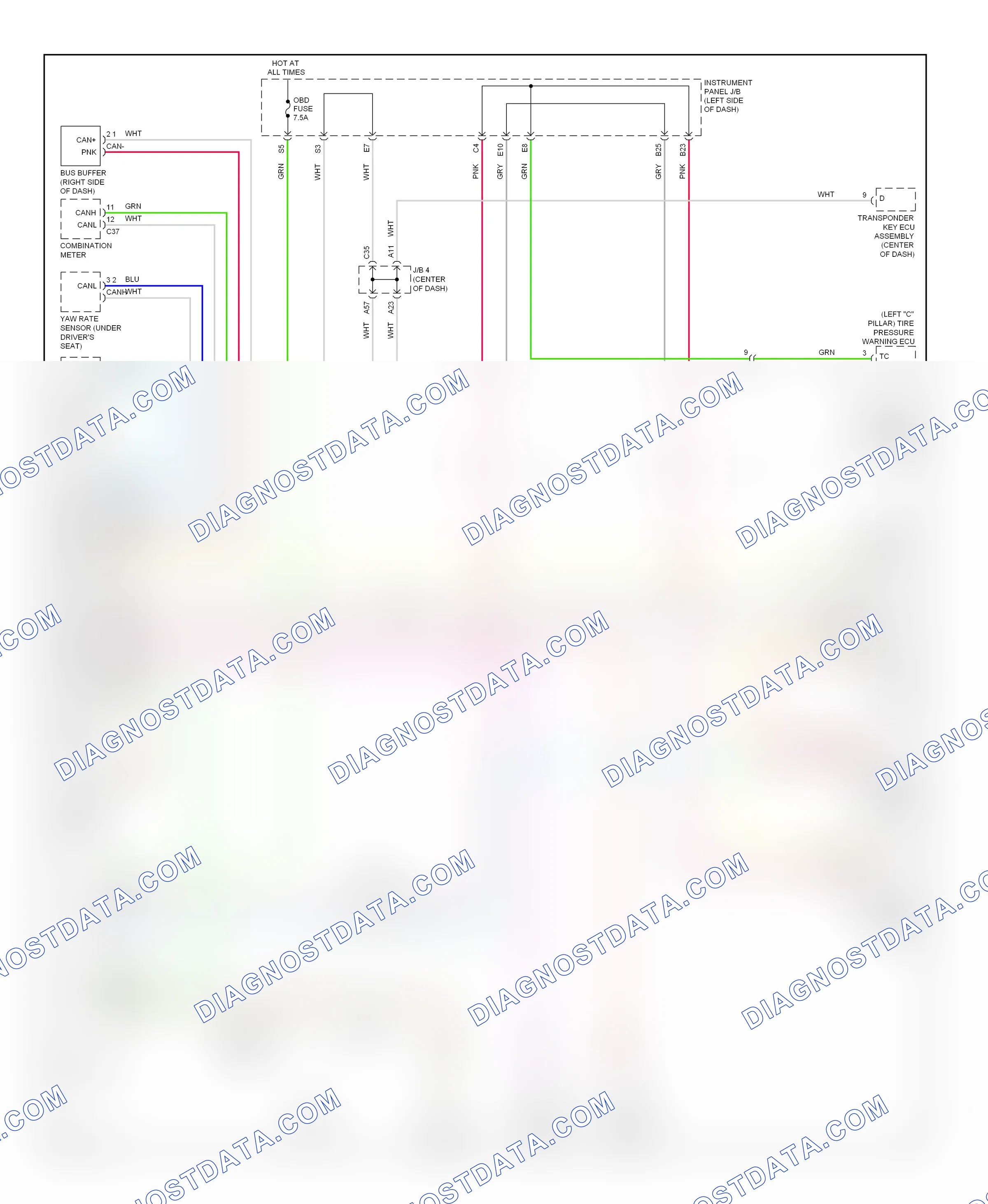 Computer data lines — Computer data lines circuit — Computer data lines circuit. Scion xB II facelift (2010-2015)