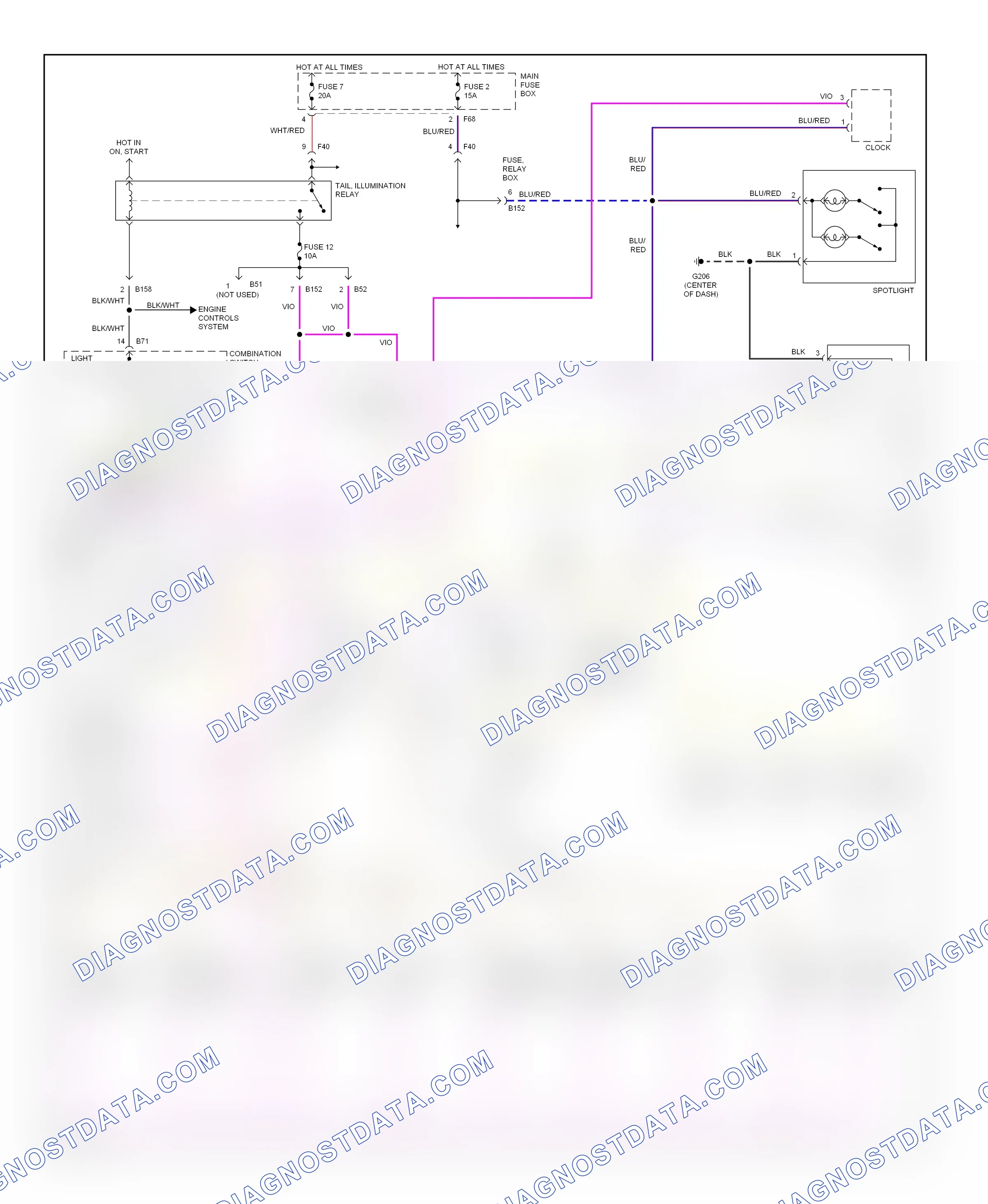 Interior lights — Interior light circuit — Interior light circuit. Subaru Forester SF facelift (2000-2002)