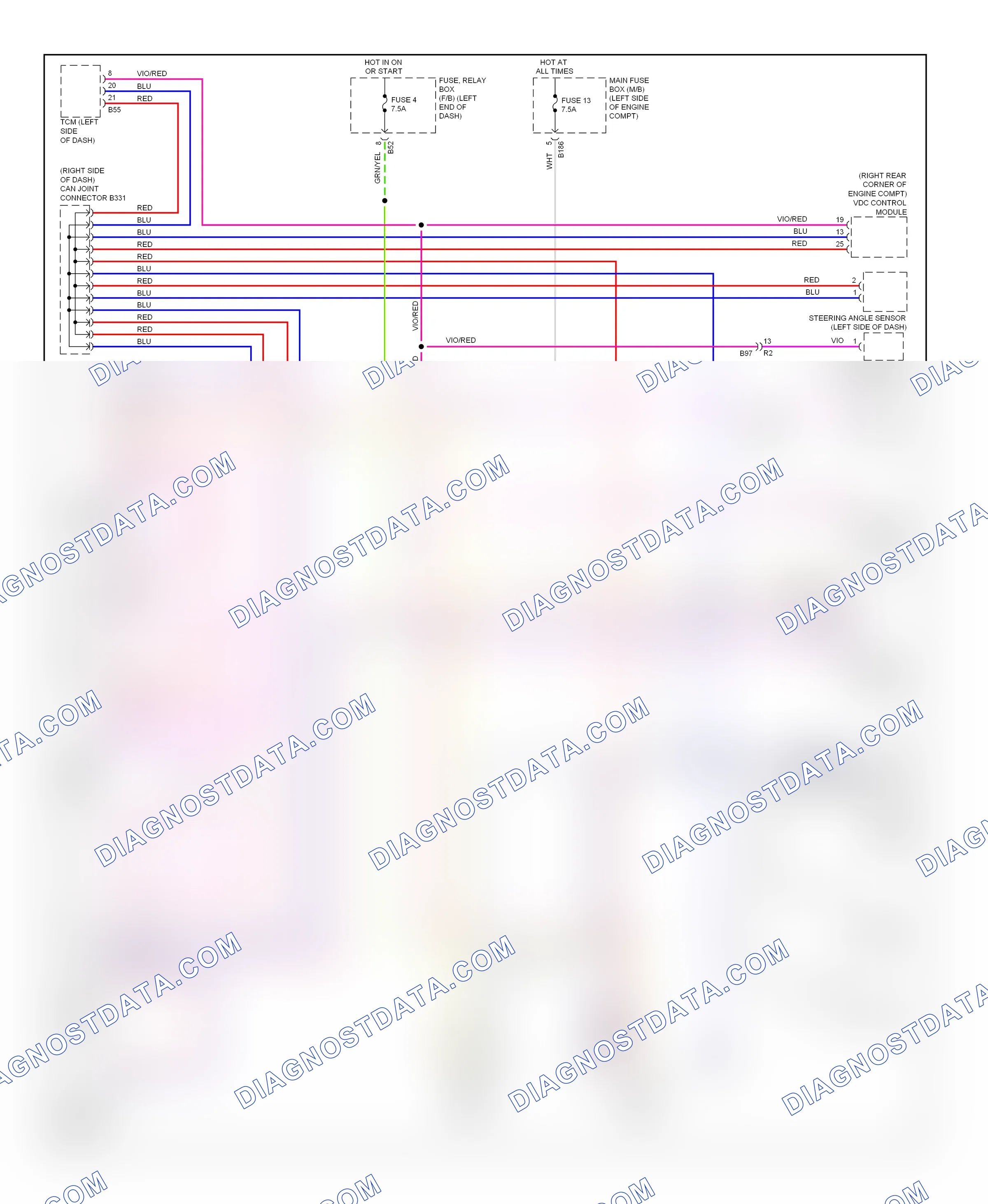 Computer data lines — Computer data lines circuit — Computer data lines circuit. Subaru Tribeca WX facelift (2007-2014)