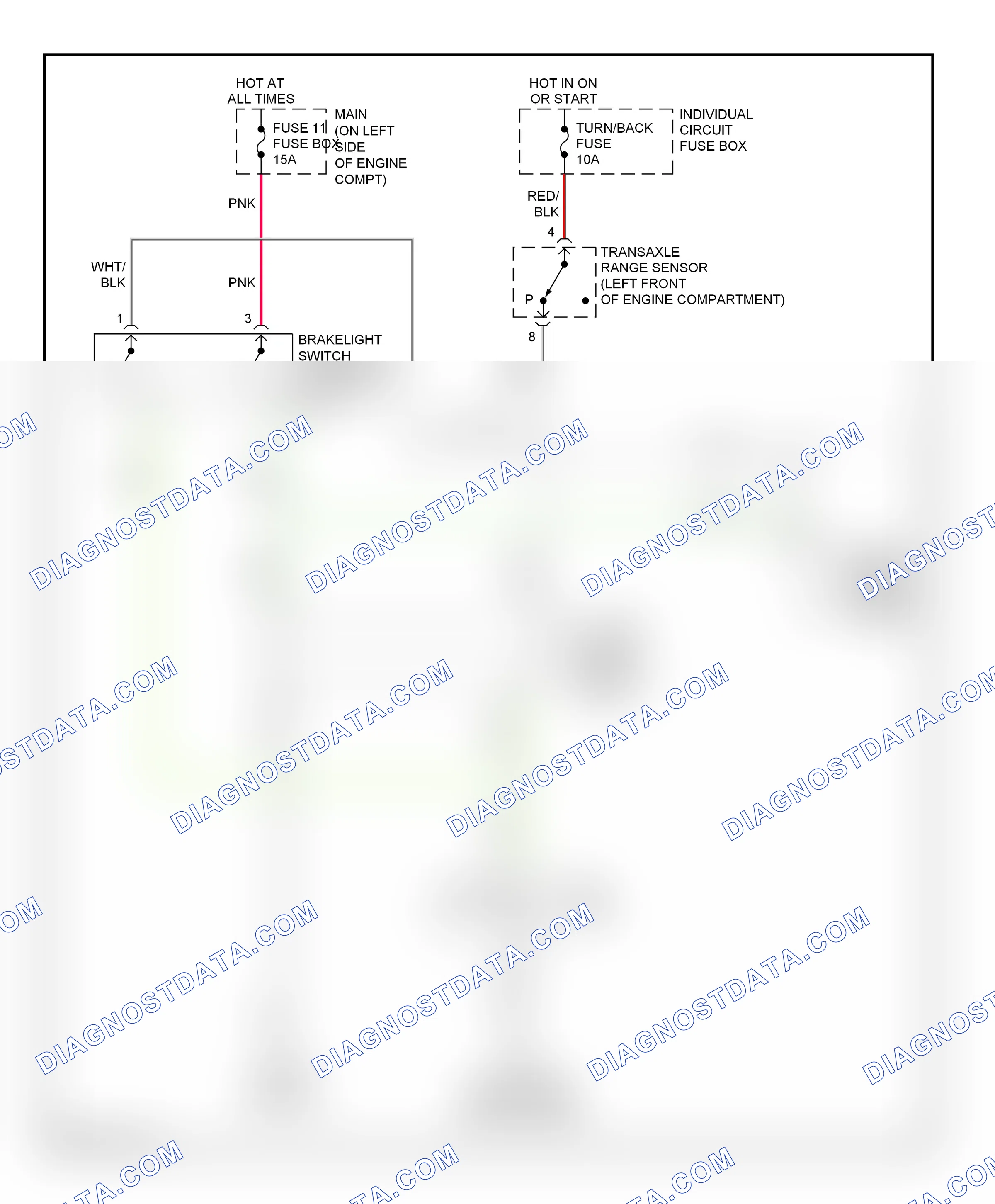 Shift interlock — Shift interlock circuit, without cruise control — Shift interlock circuit, without cruise control. Suzuki Aerio I (2001-2007)