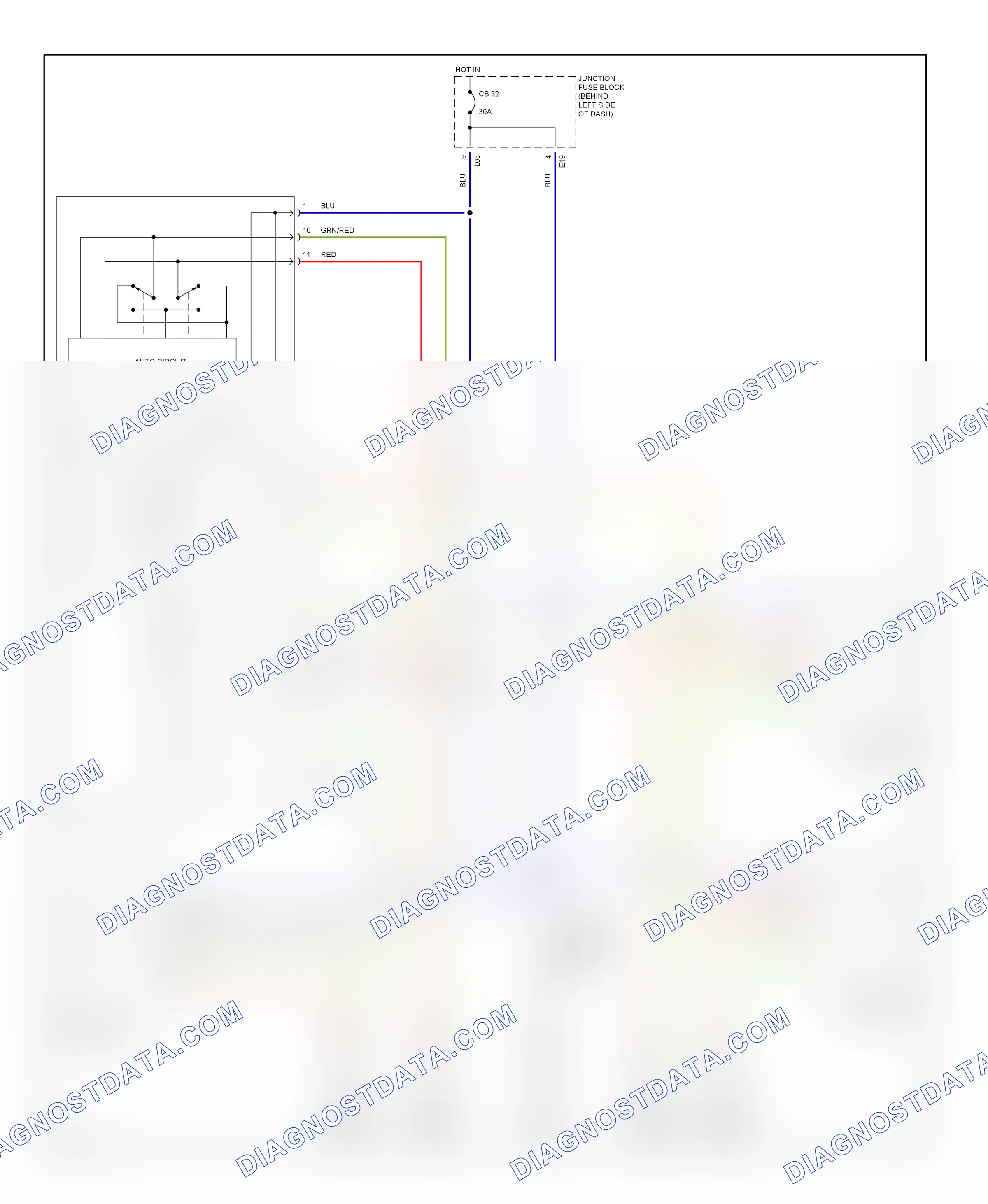 Power windows — Power window circuit — Power window circuit. Suzuki Esteem I (1995-2004)