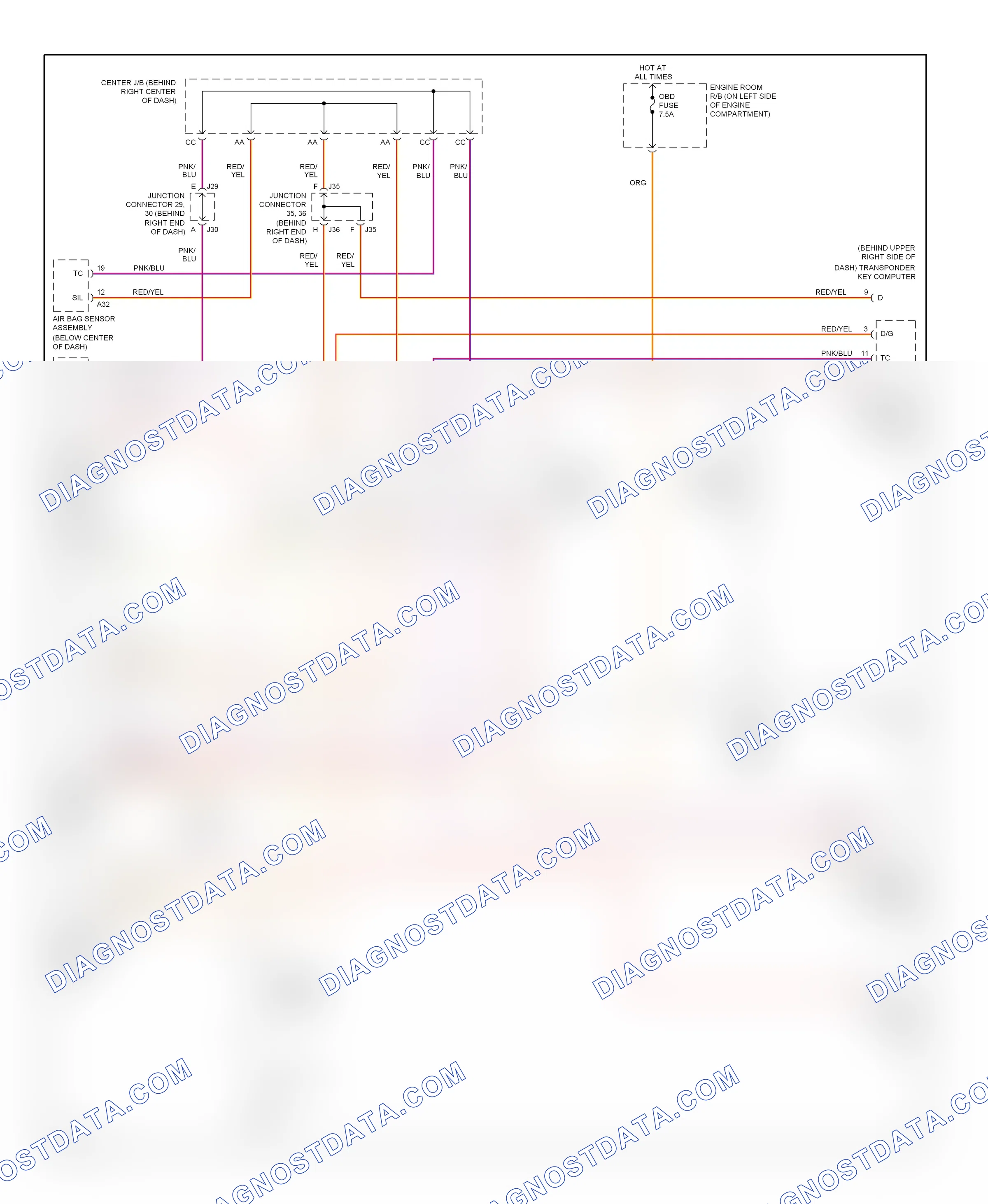 Computer data lines — Computer data lines circuit — Computer data lines circuit. Toyota 4Runner IV (2002-2005)