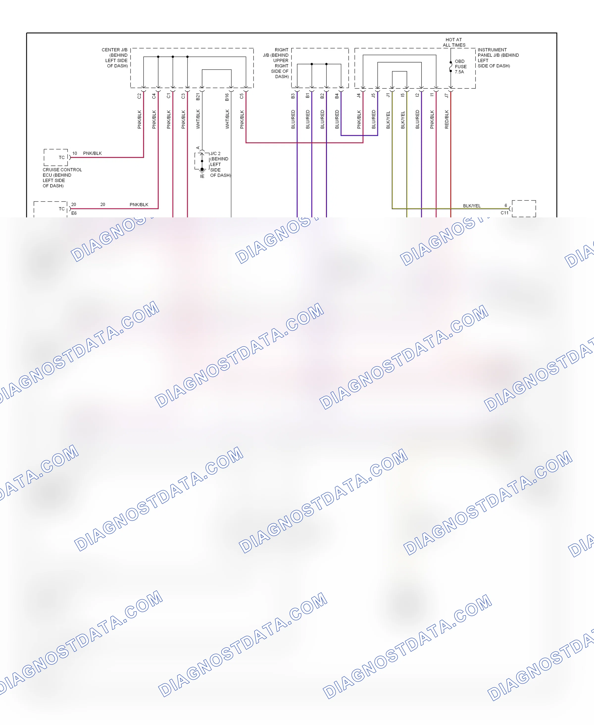 Computer data lines — Computer data lines circuit — Computer data lines circuit. Toyota Matrix E130 (2002-2008)