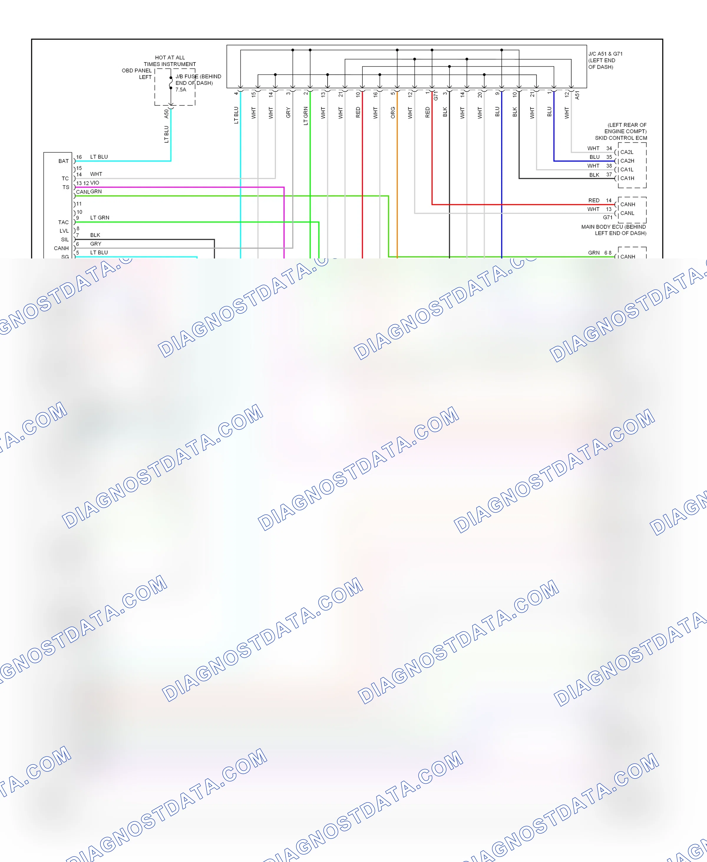 Computer data lines — Computer data lines circuit — Computer data lines circuit. Toyota Prius III facelift (2011-2015)