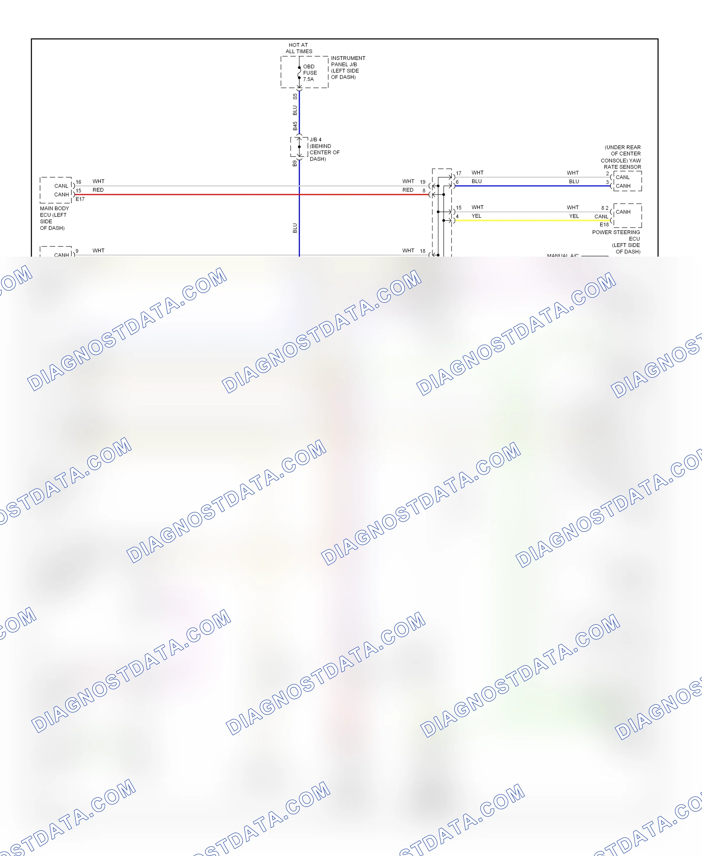 Computer data lines — Computer data lines circuit — Computer data lines circuit. Toyota RAV4 III (2005-2010)