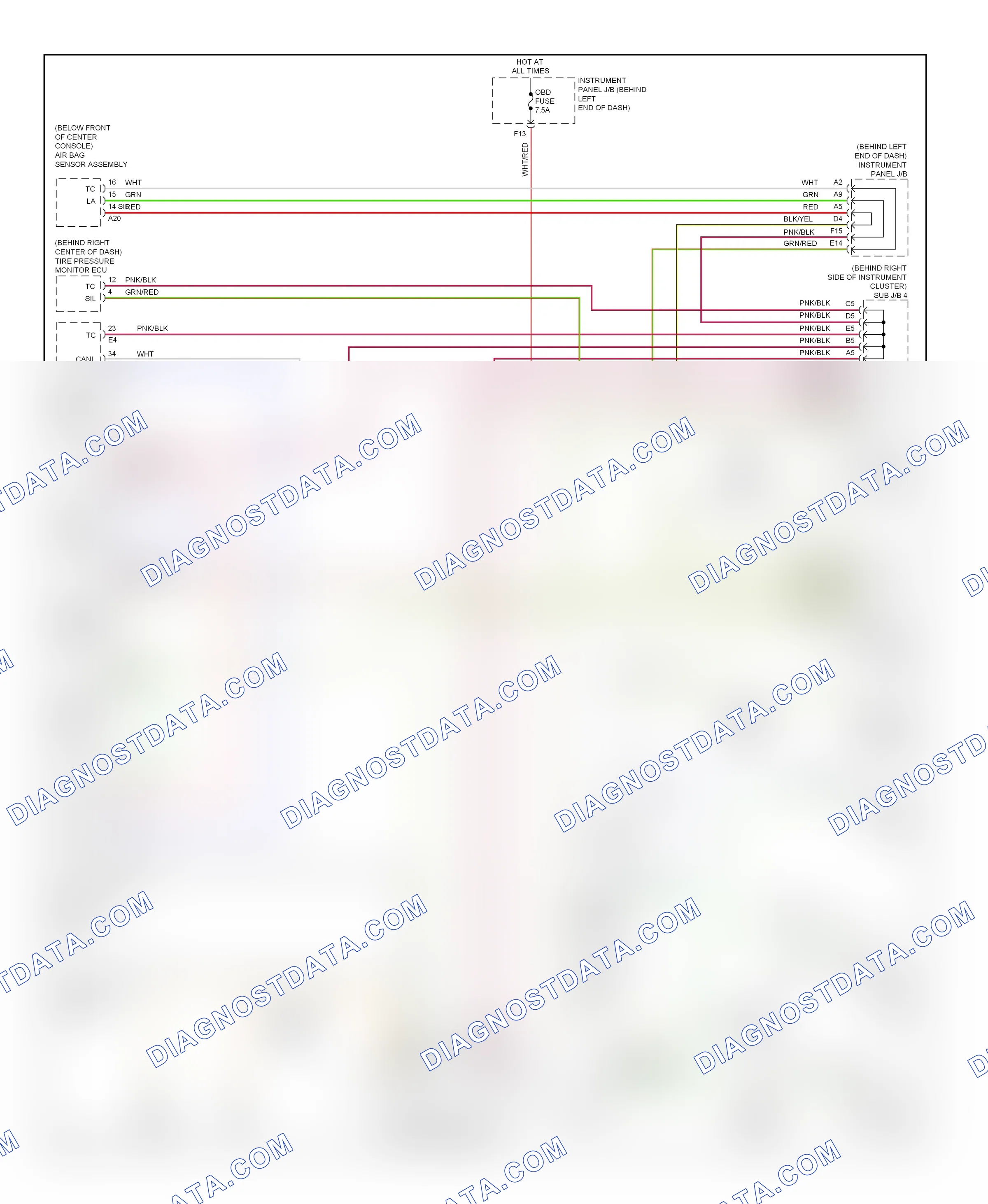 Computer data lines — Computer data lines circuit — Computer data lines circuit. Toyota Sequoia I facelift (2004-2007)