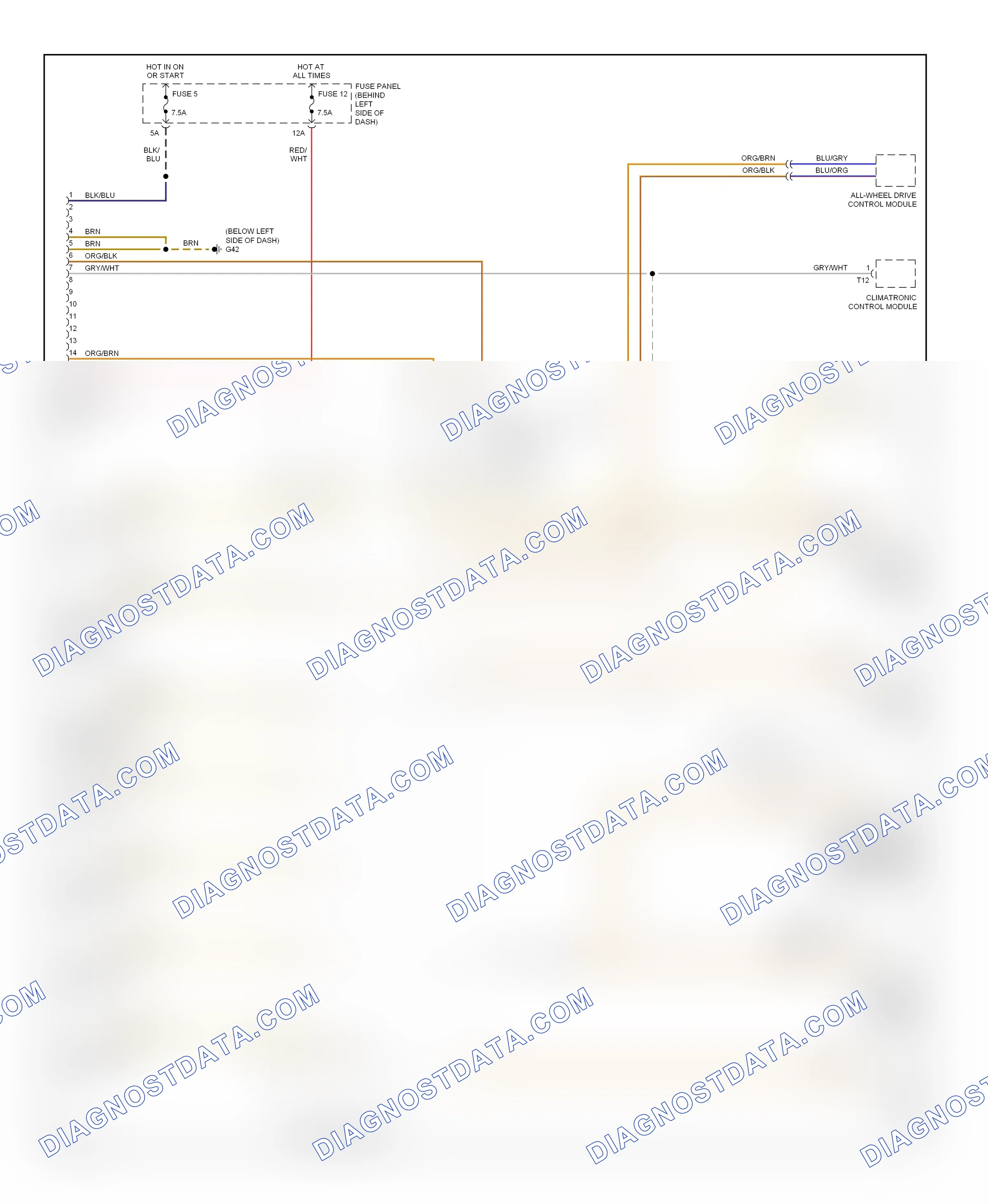 Computer data lines — Computer data lines circuit — Computer data lines circuit. Volkswagen Golf Mk4 (1997-2006)