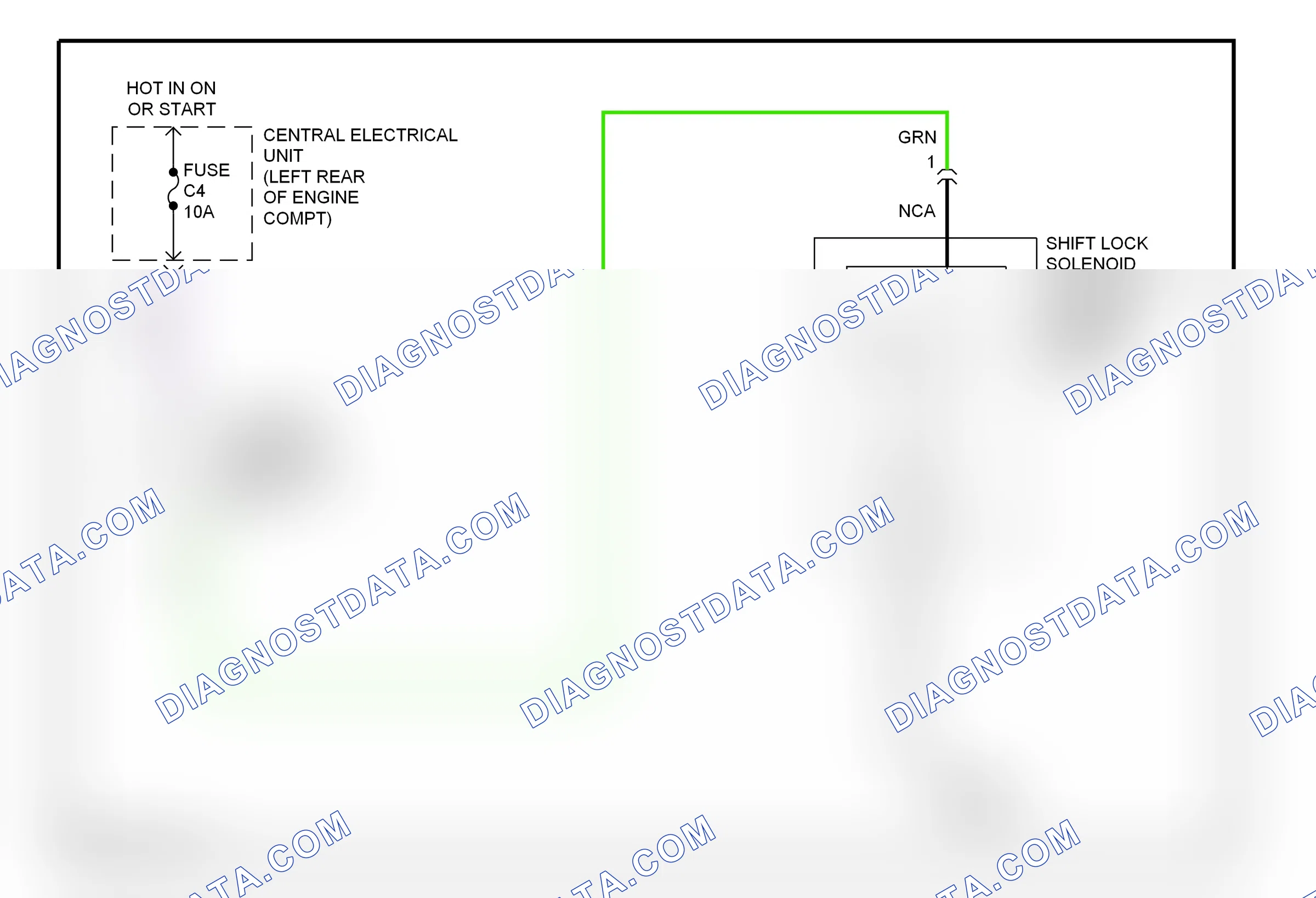 Shift interlock — Shift interlock circuit — Shift interlock circuit. Volvo C70 I (1997-2005)