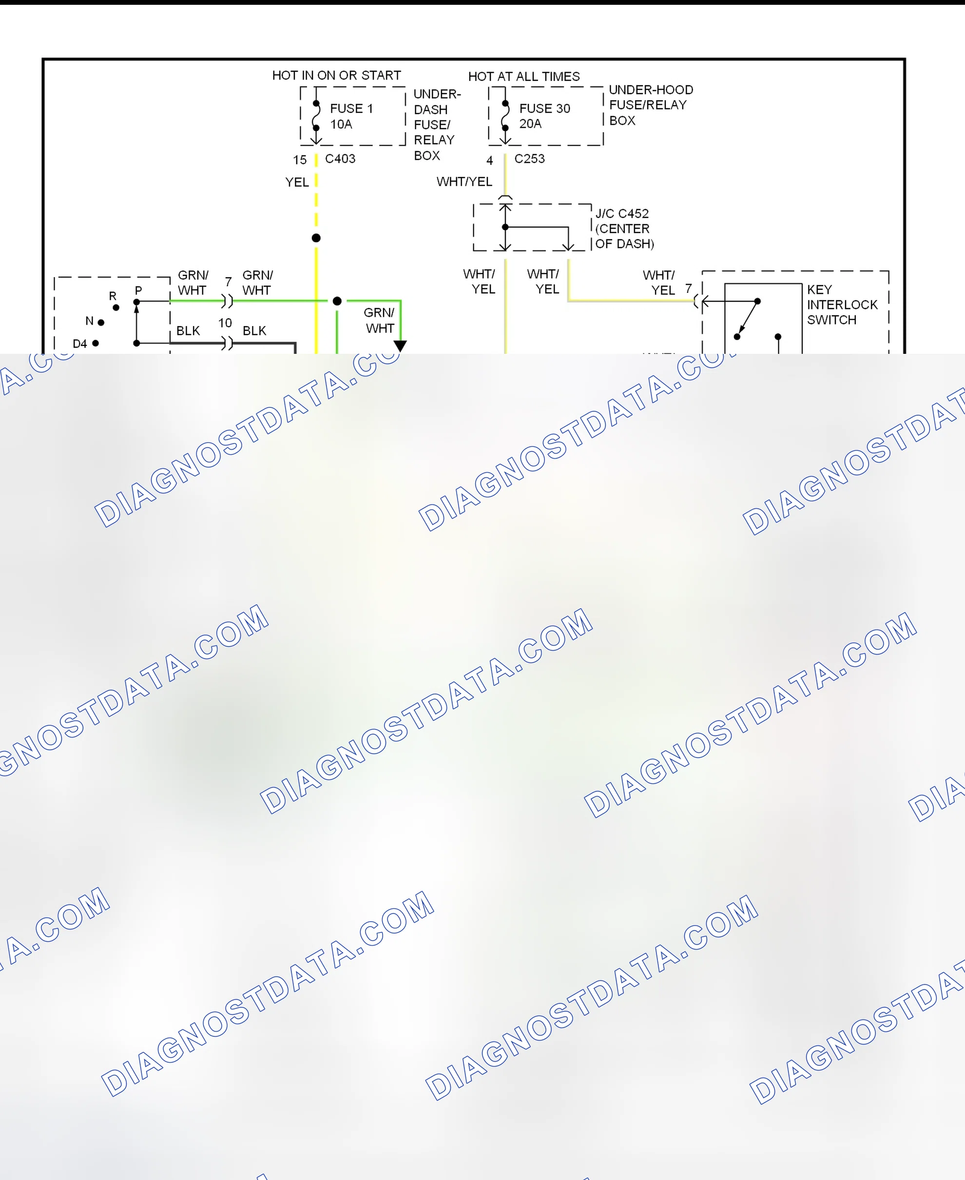 Scheme 123: Shift & Key Interlock System Wiring Schematic (1997 Honda Accord - 2.7L)