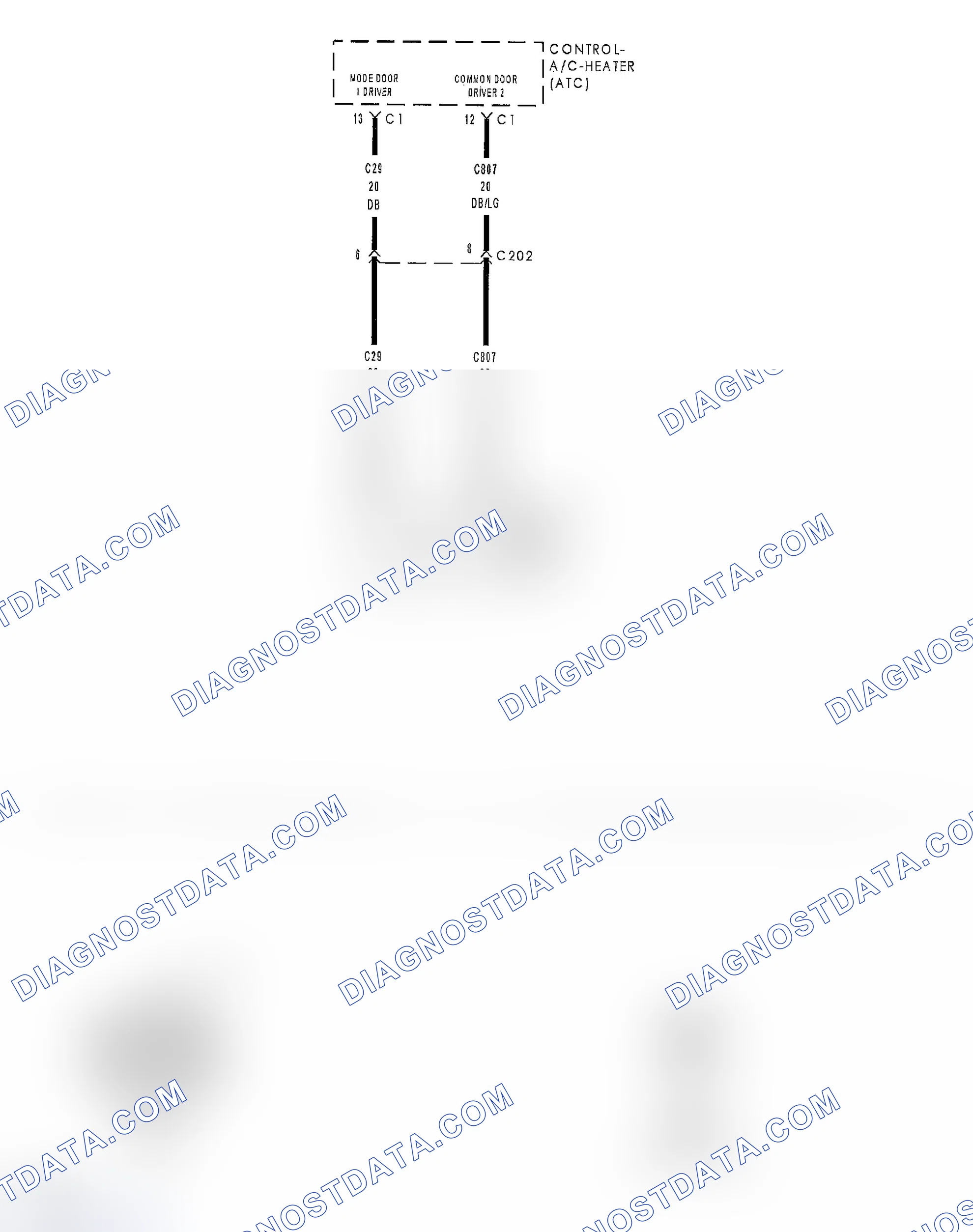 Scheme 102: B1043-PANEL MODE DOOR 1 CONTROL CIRCUIT OPEN (ATC)