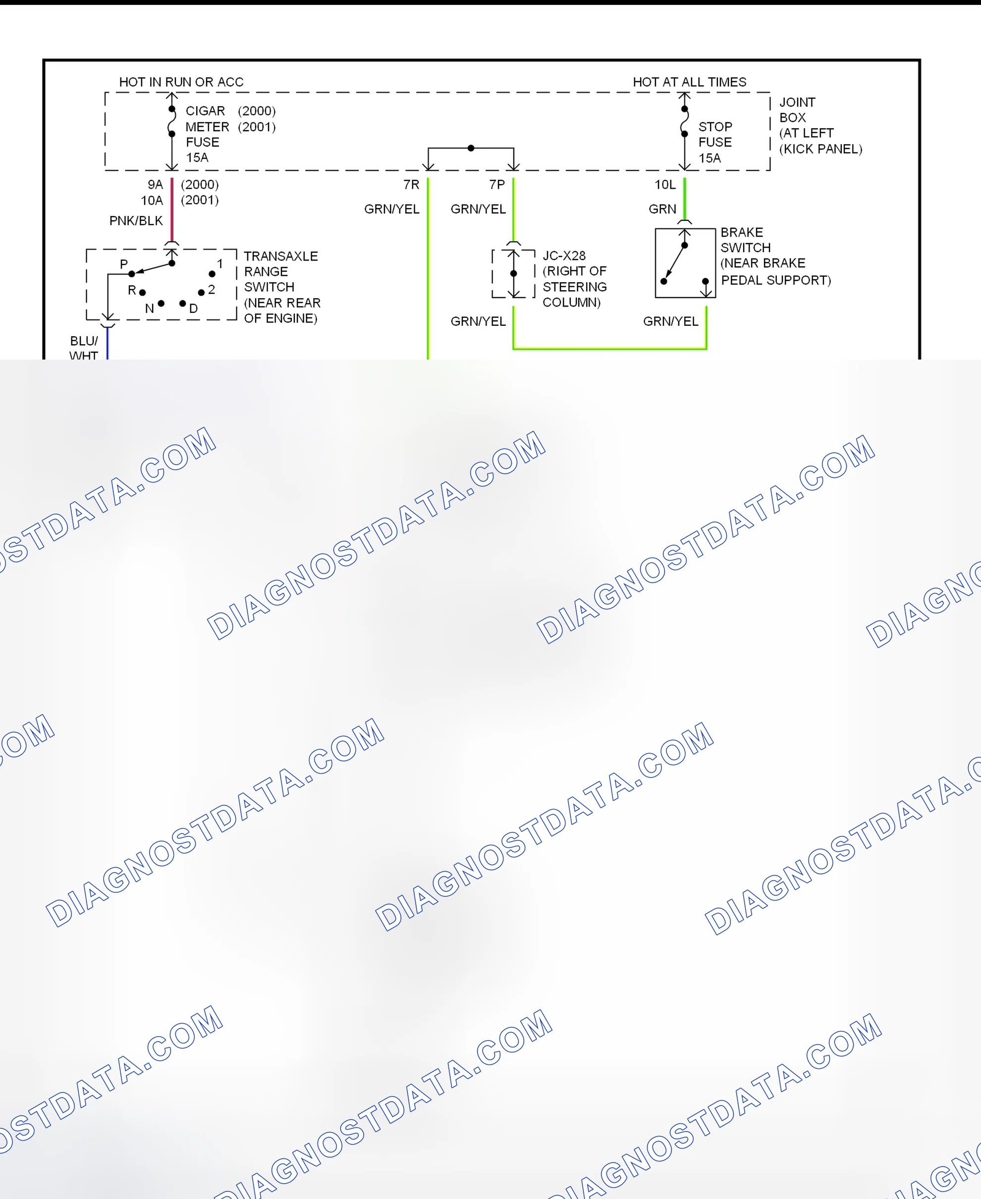 Scheme 33: Shift Interlock System Wiring Diagram (2001 MPV)