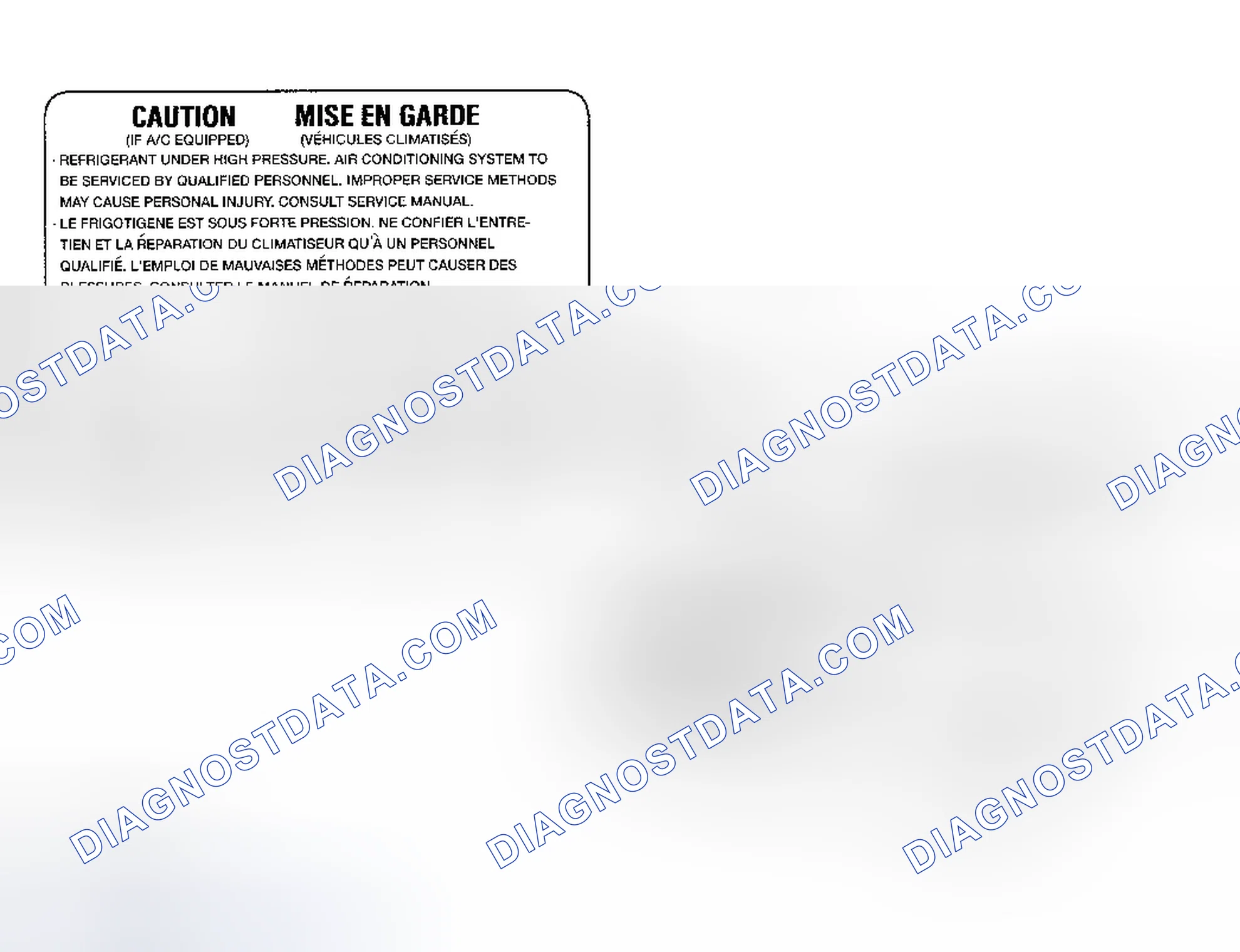 Scheme 3: Underhood A/C Specification Labels