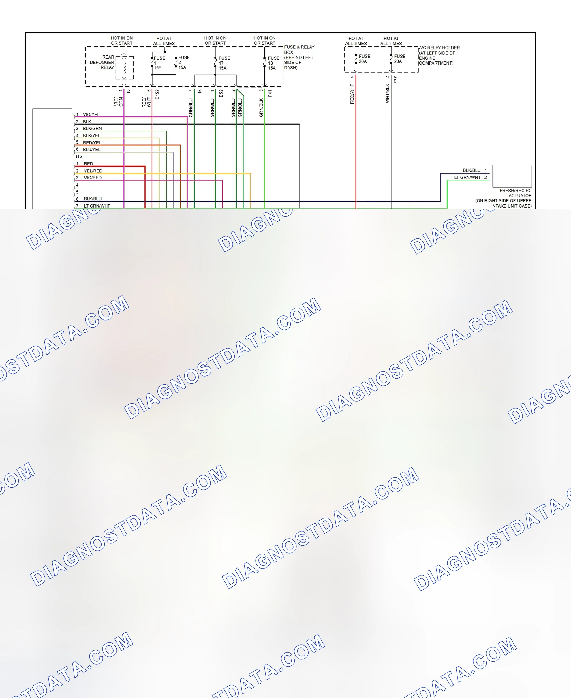 Scheme 1: Manual A/C-Heater System Wiring Diagram (2000-01 Legacy & Outback 2.5L)