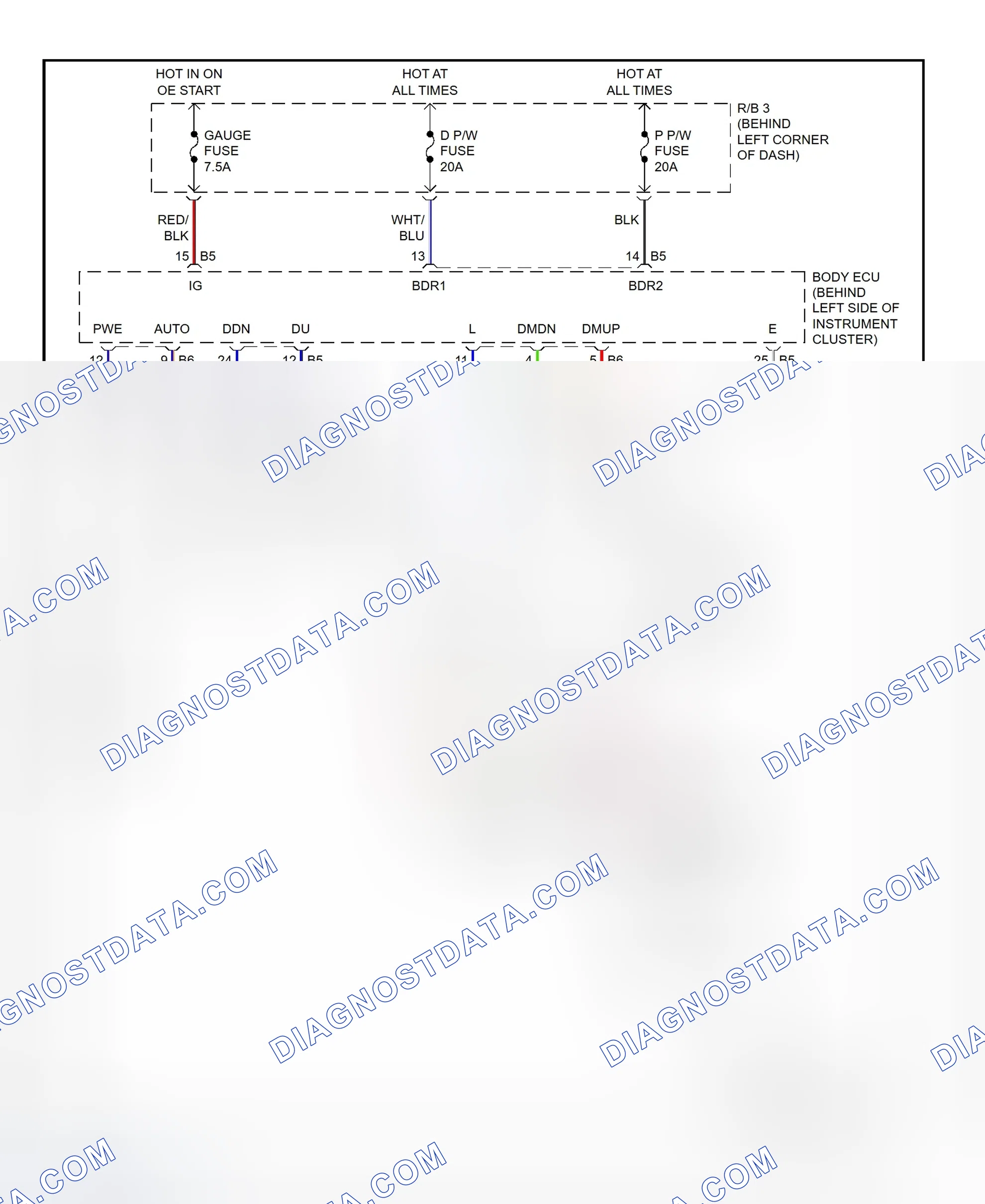 Scheme 14: Power Window System Wiring Diagram (MR2)