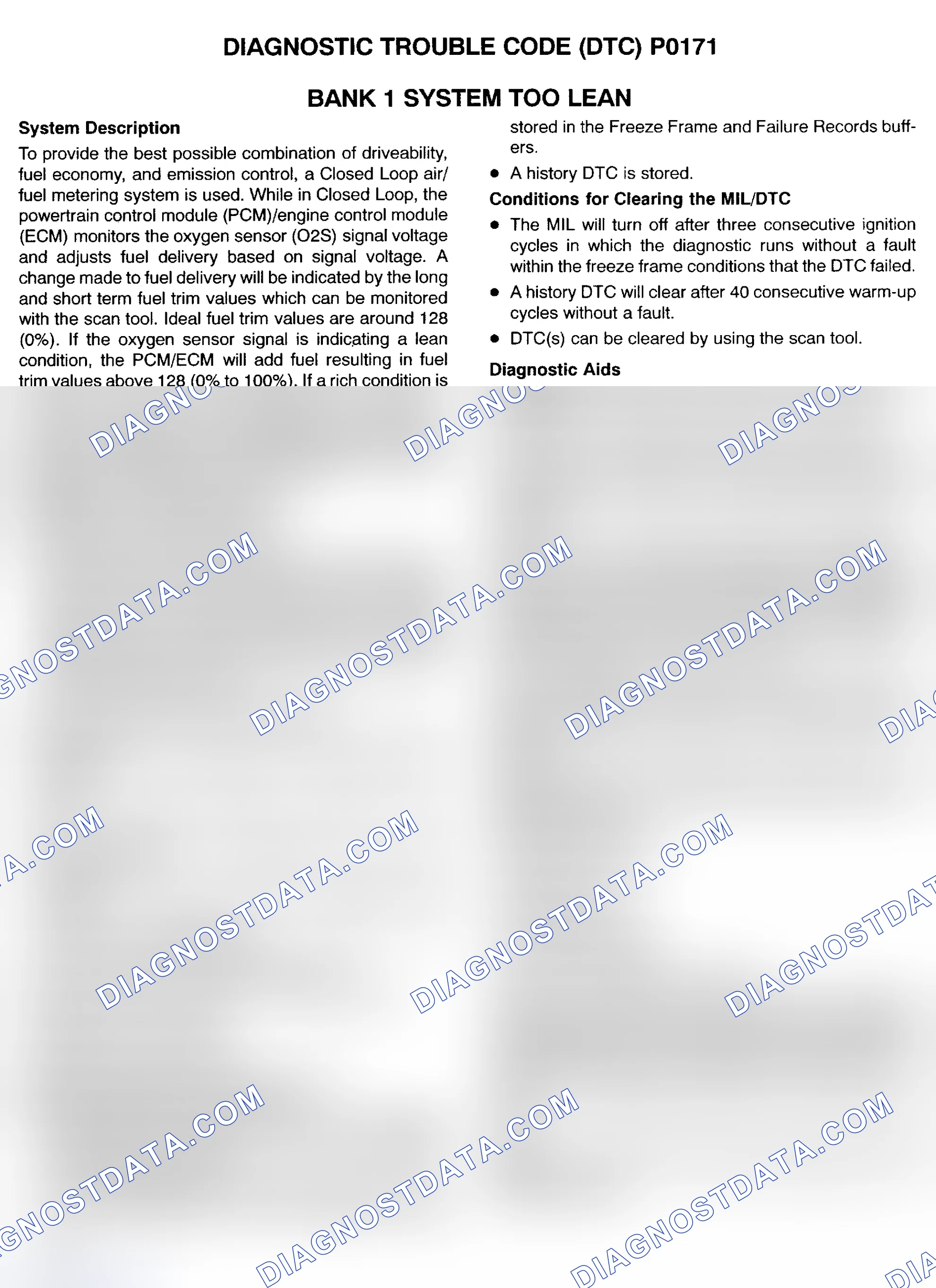 Scheme 78: DTC P0171: BANK 1 SYSTEM TOO LEAN