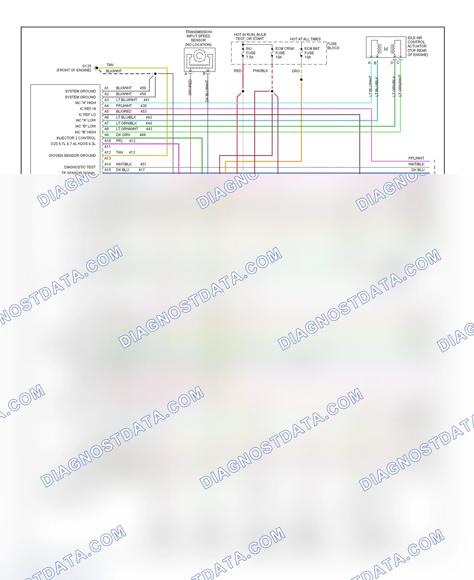Scheme 385: Wiring Diagram ("P" Series - Commercial & Motorhome - 7.4L With 4L80-E - 1 Of 3)