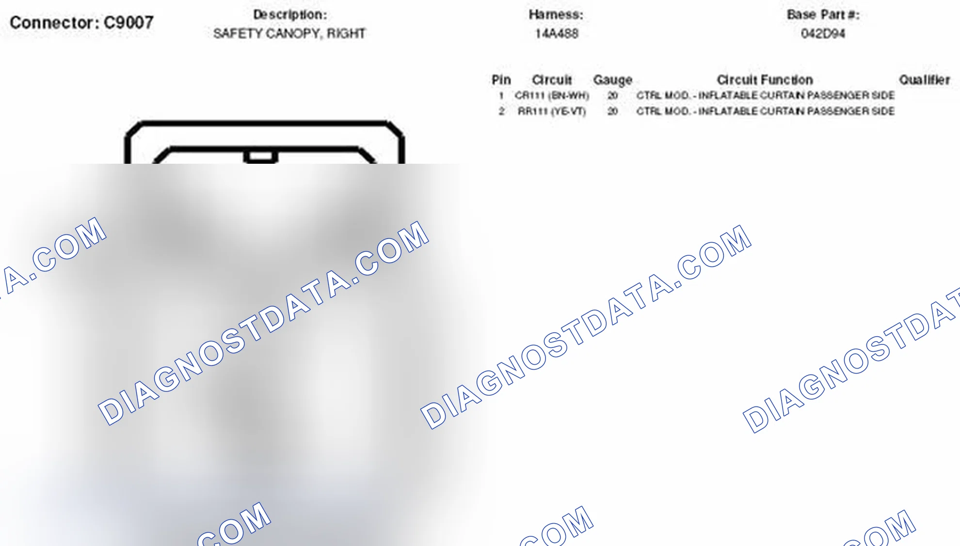 Scheme 394: Right Safety Canopy Connector End View (C9007)