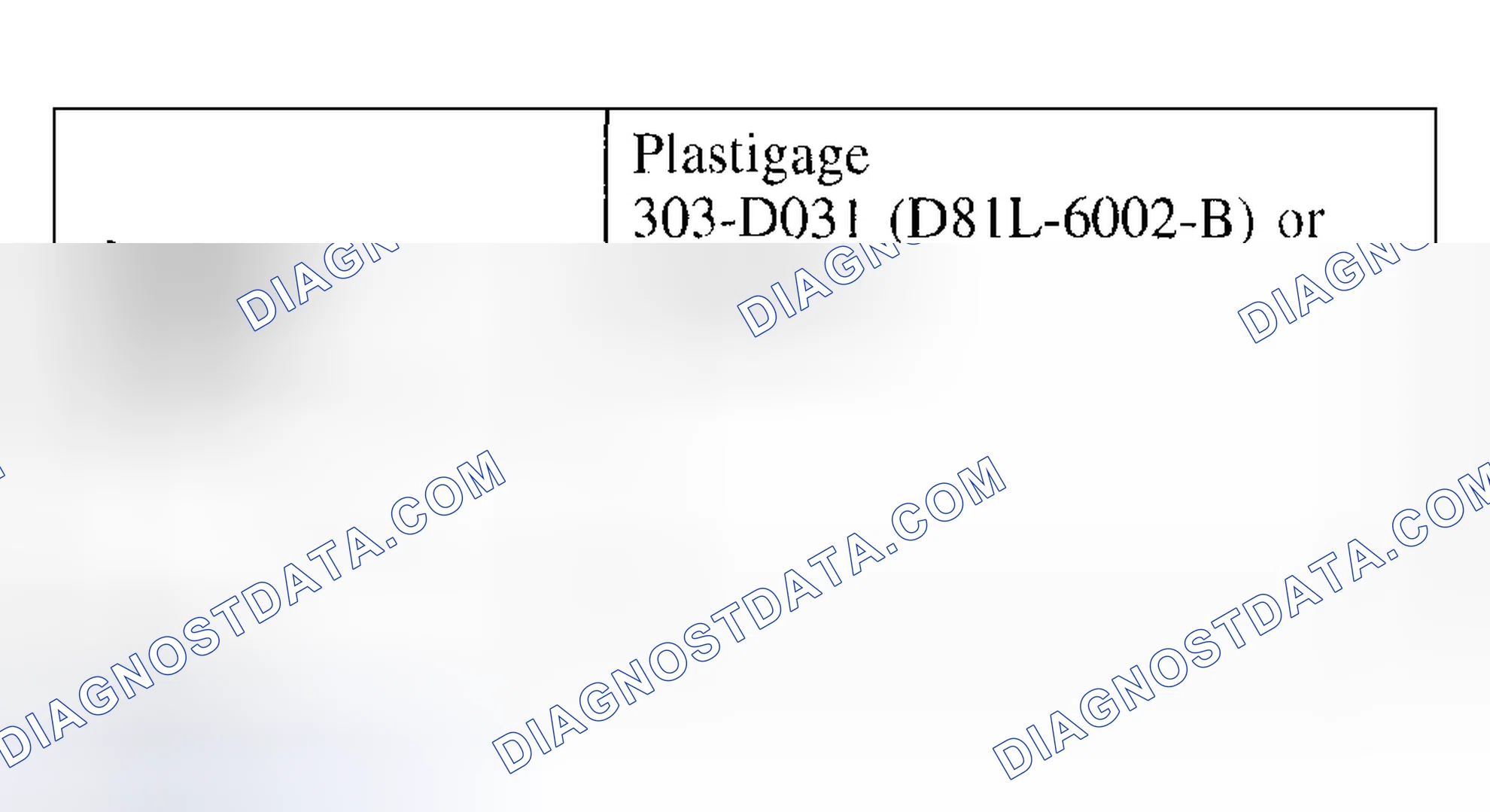 Scheme 17: Camshaft Journal - Clearance, Plastigage Method