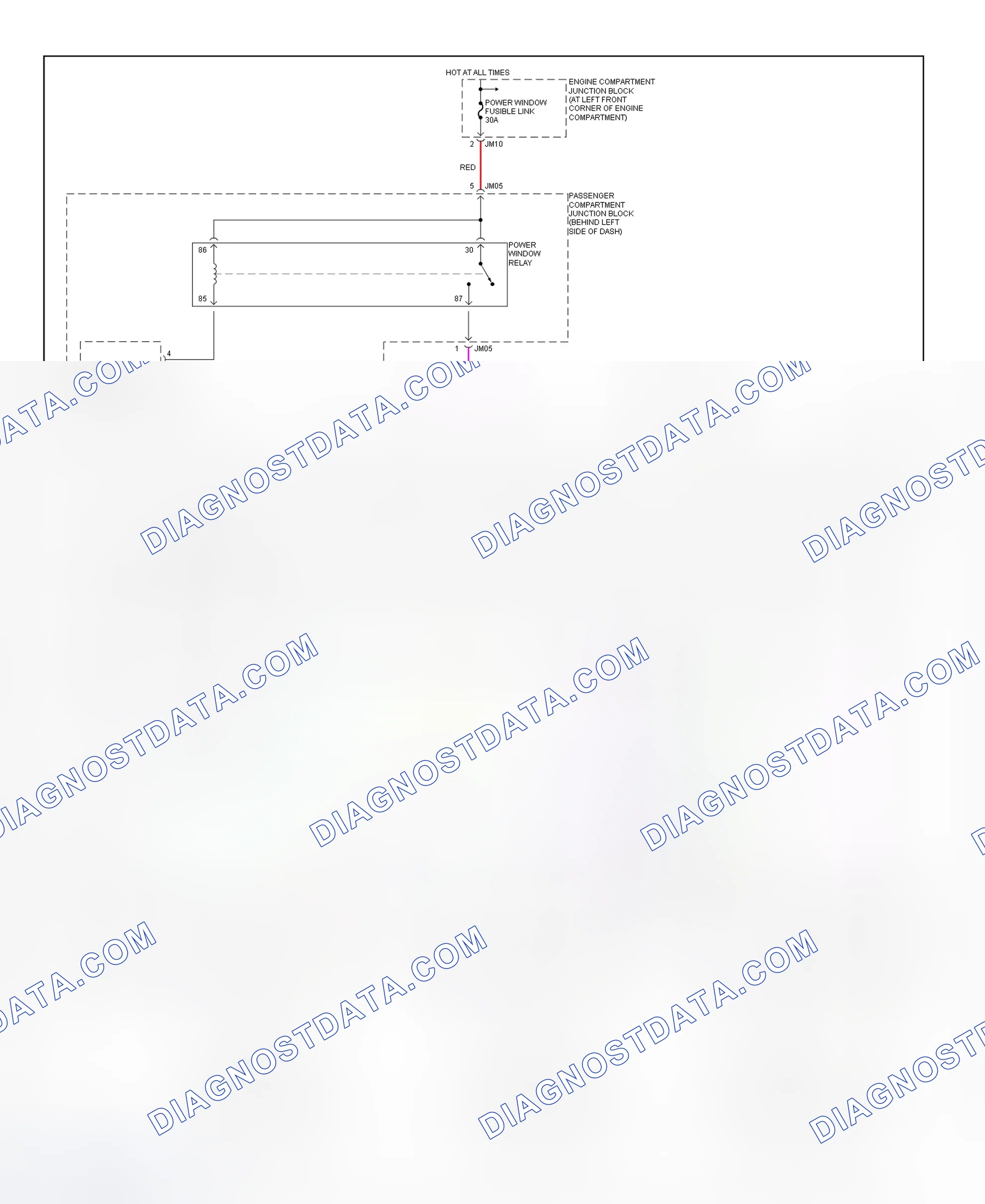 Scheme 4: Power Window System Wiring Diagram (Sonata)