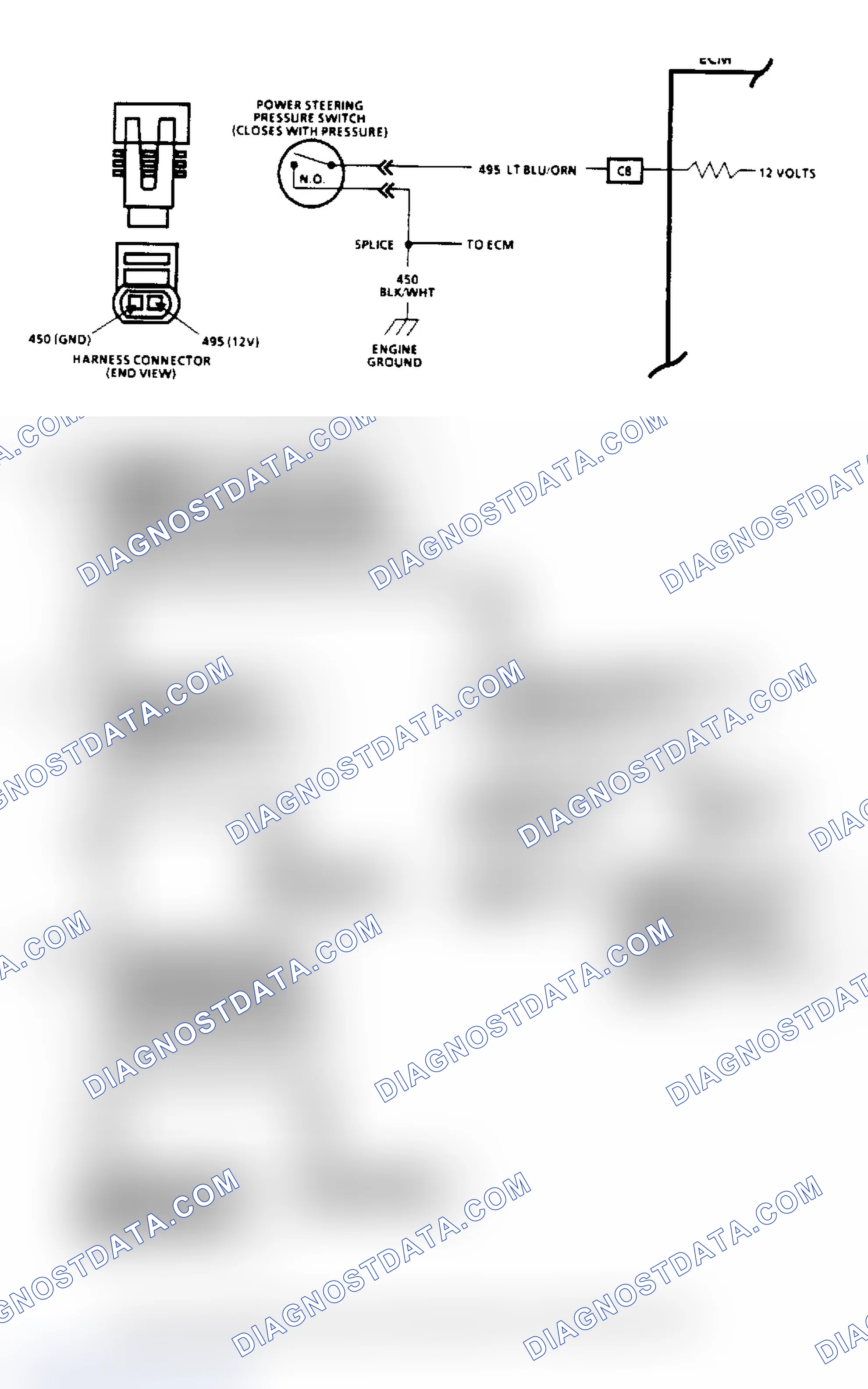 Scheme 90: Power Steering Pressure Switch (2.5L) - Flow Chart & Schematic