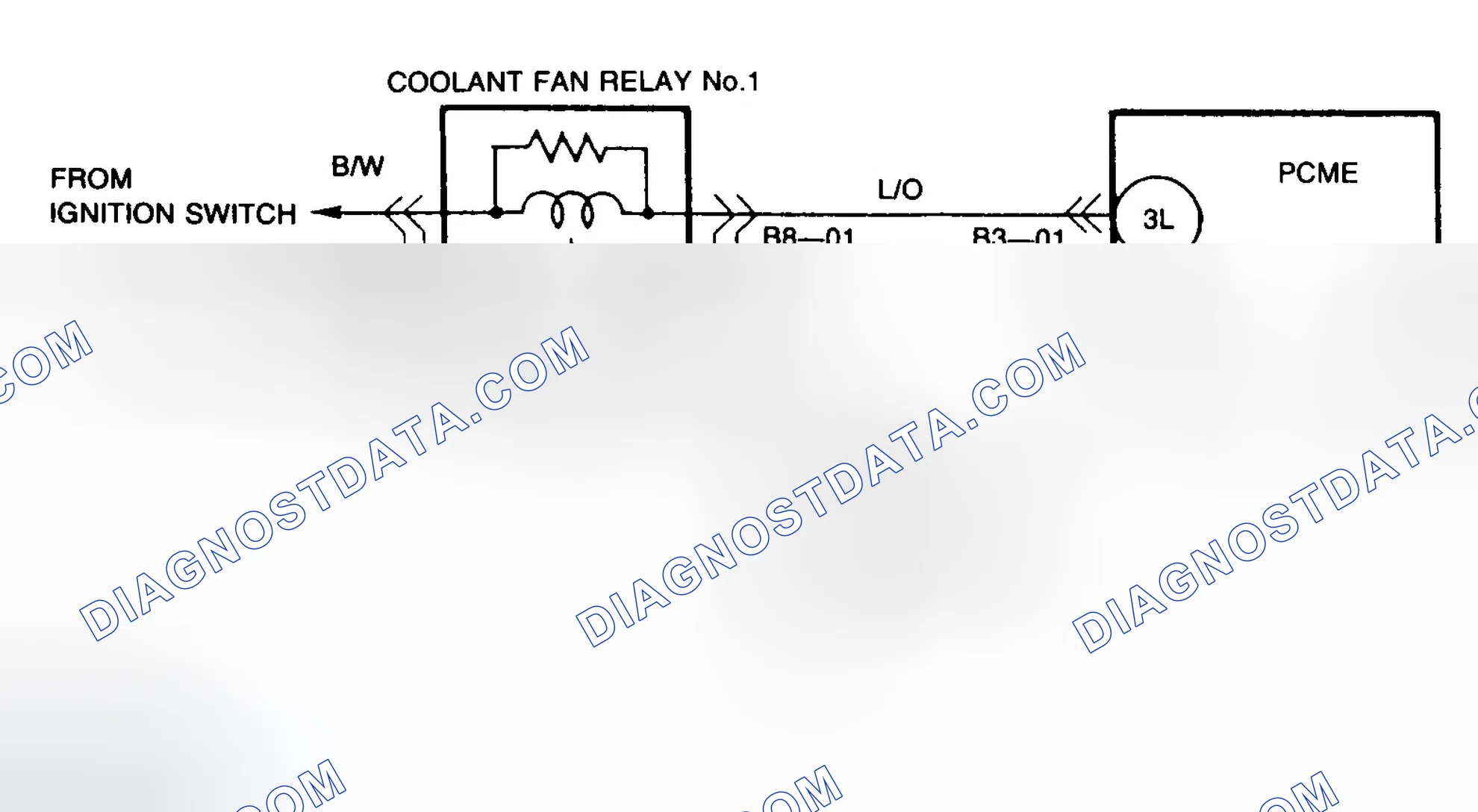 Scheme 74: Trouble Code No. 67 Schematic (Coolant Fan Relay No. 1)