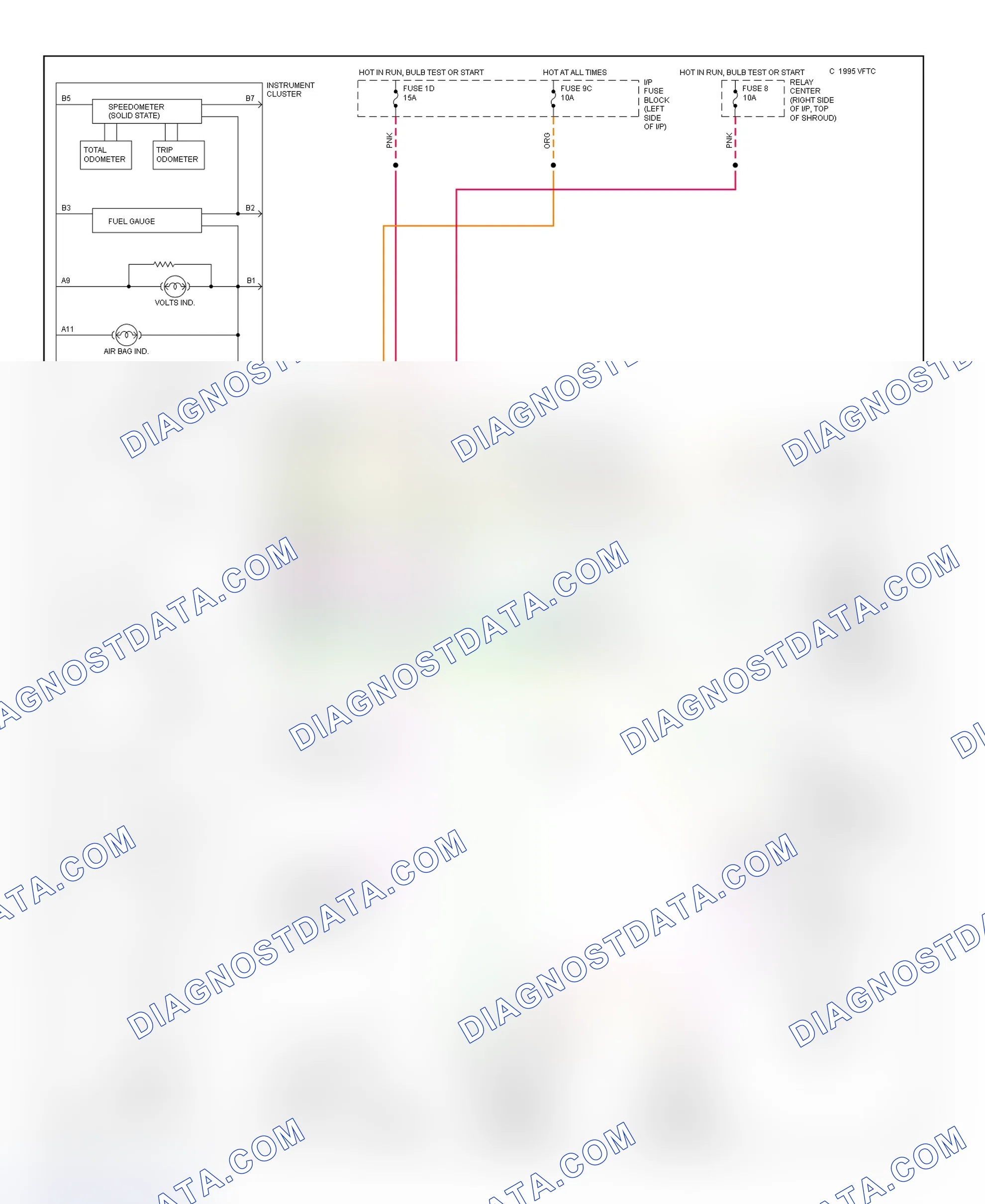 Fig. 3: Instrument Panel Wiring Diagram (Base Cluster)