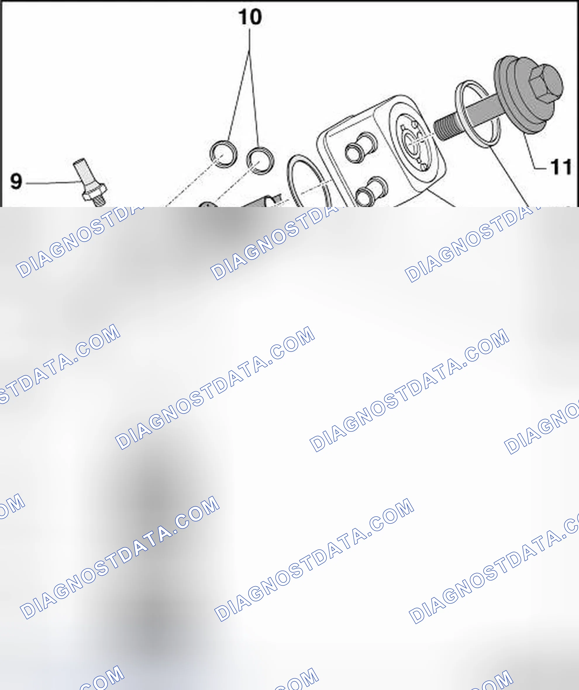 Scheme 9: OIL COOLER AND OIL FILTER HOUSING ASSEMBLY OVERVIEW