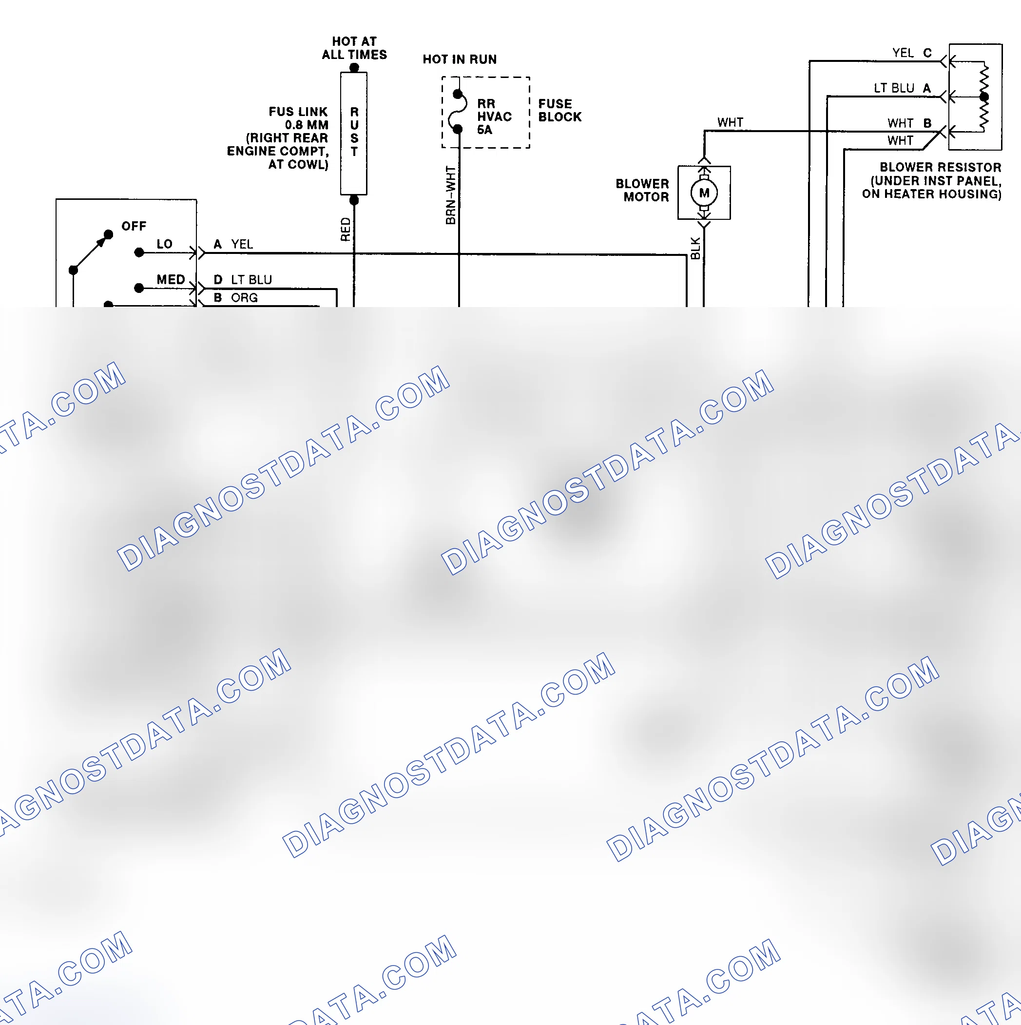 Fig. 6: Rear Heater System Wiring Diagram
