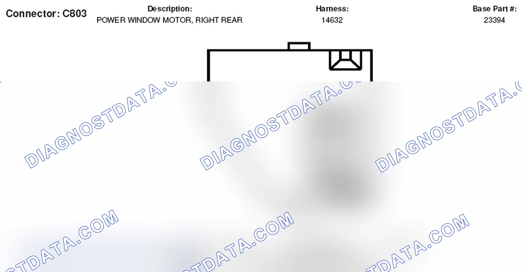 Scheme 171: Right Rear Power Window Motor Connector End View (C803)